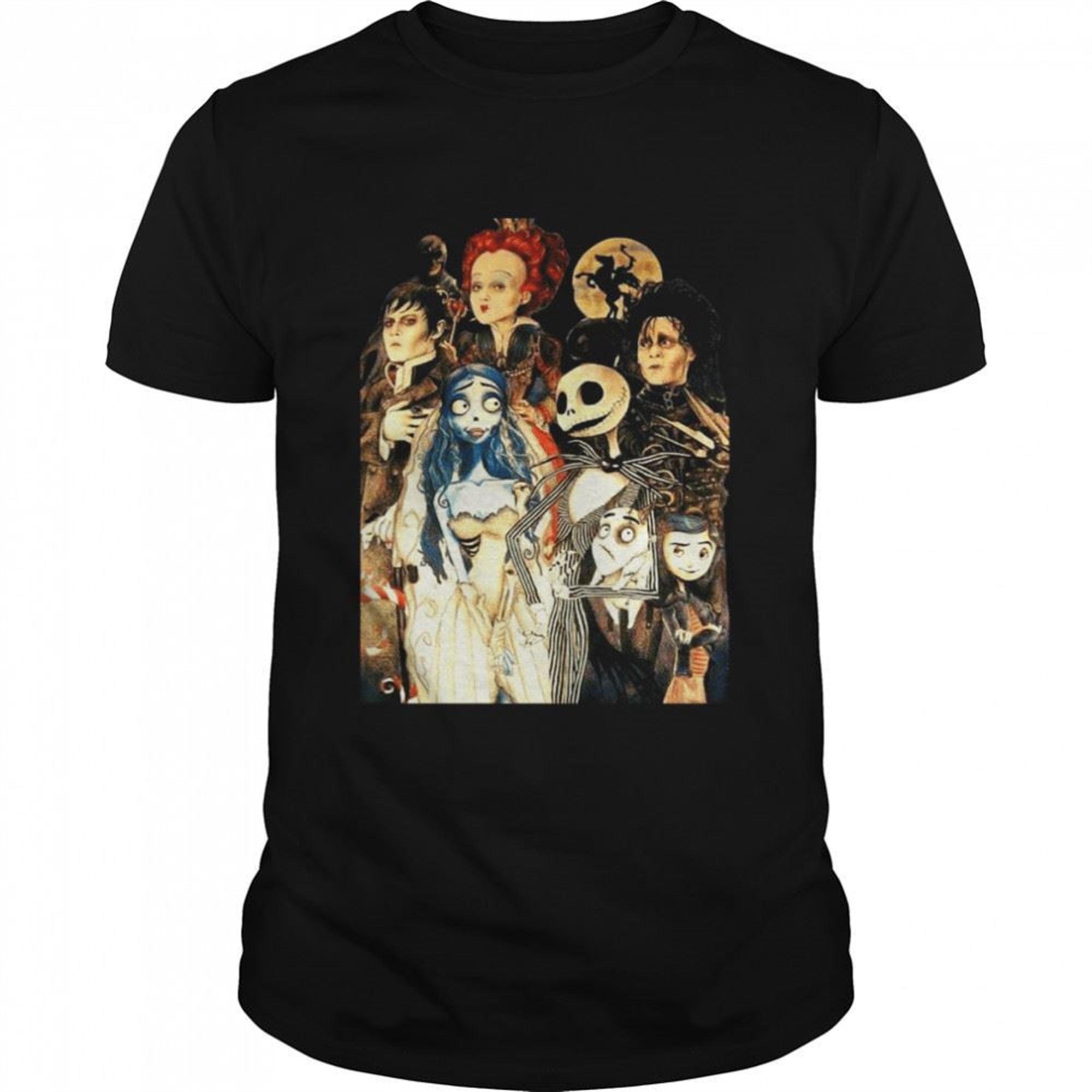 Tim Burton Films Characters Spooky Halloween Theme Shirt