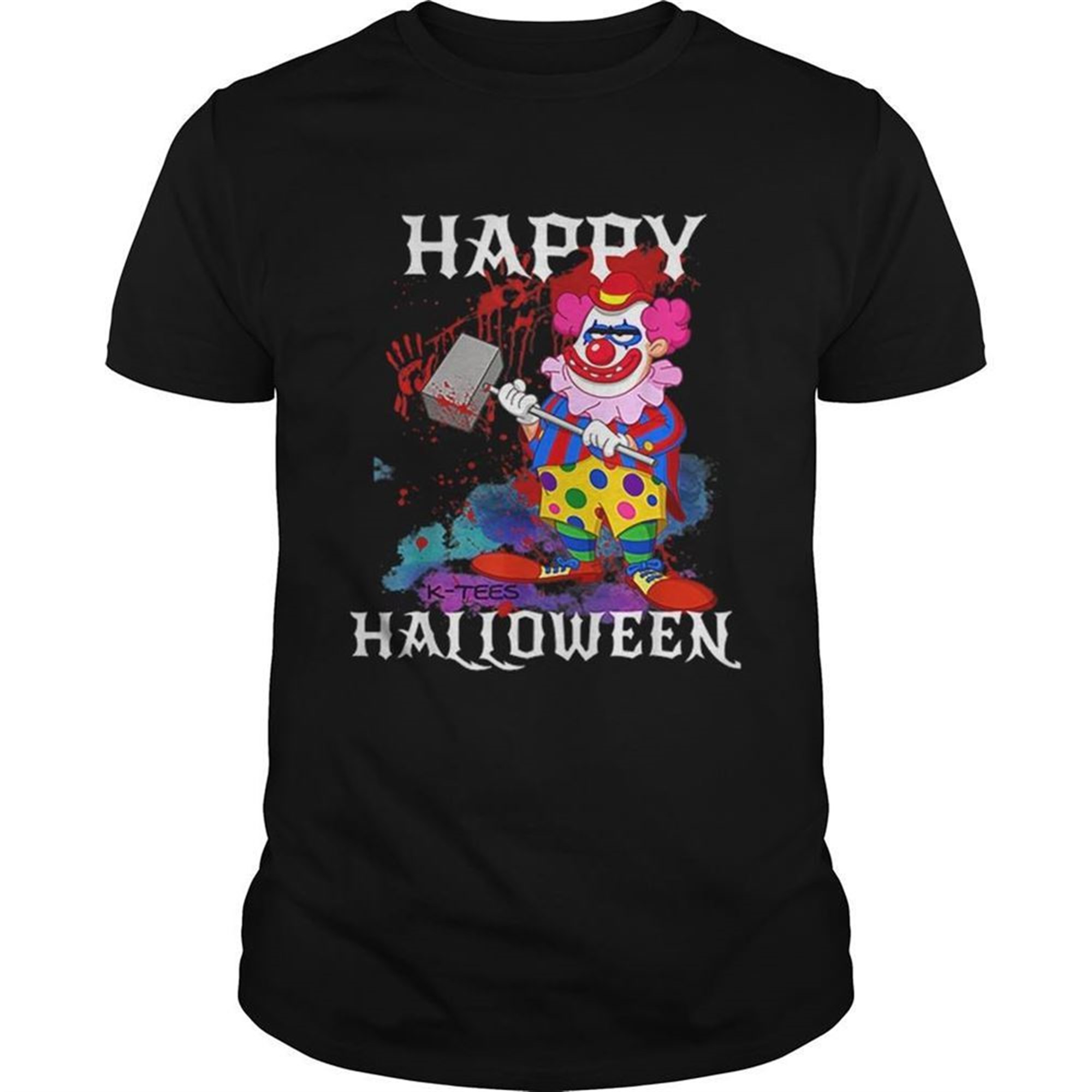 Top Psycho Killer Clown Happy Halloween Party Tee Shirt