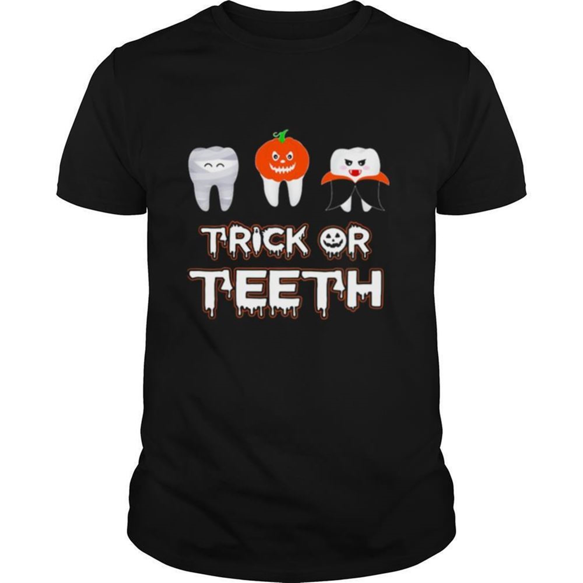 Trick Or Teeth Pumpkin Witch Halloween Shirt