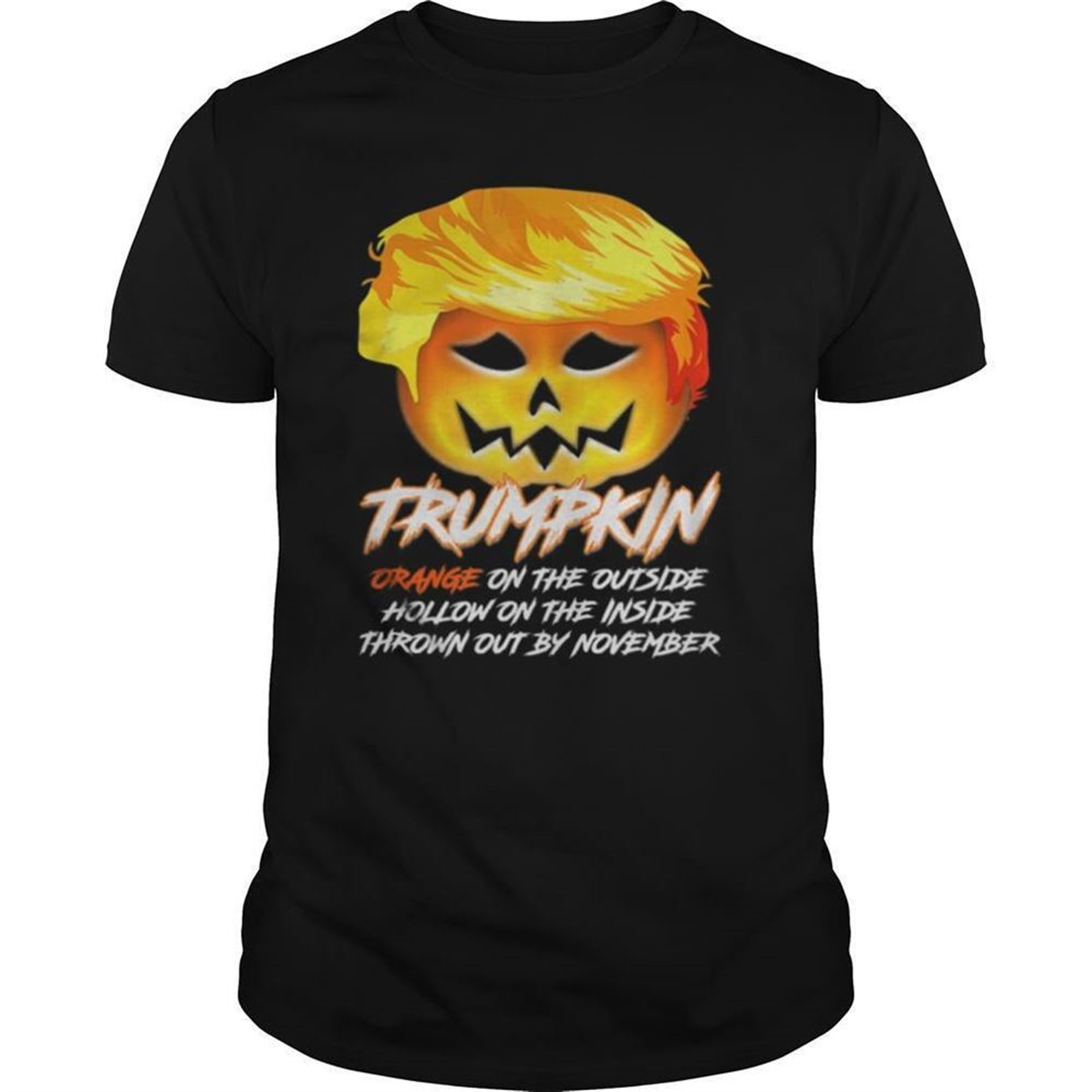 Trumpkin Halloween Orange On The Outside Hollow On Inside Shirt