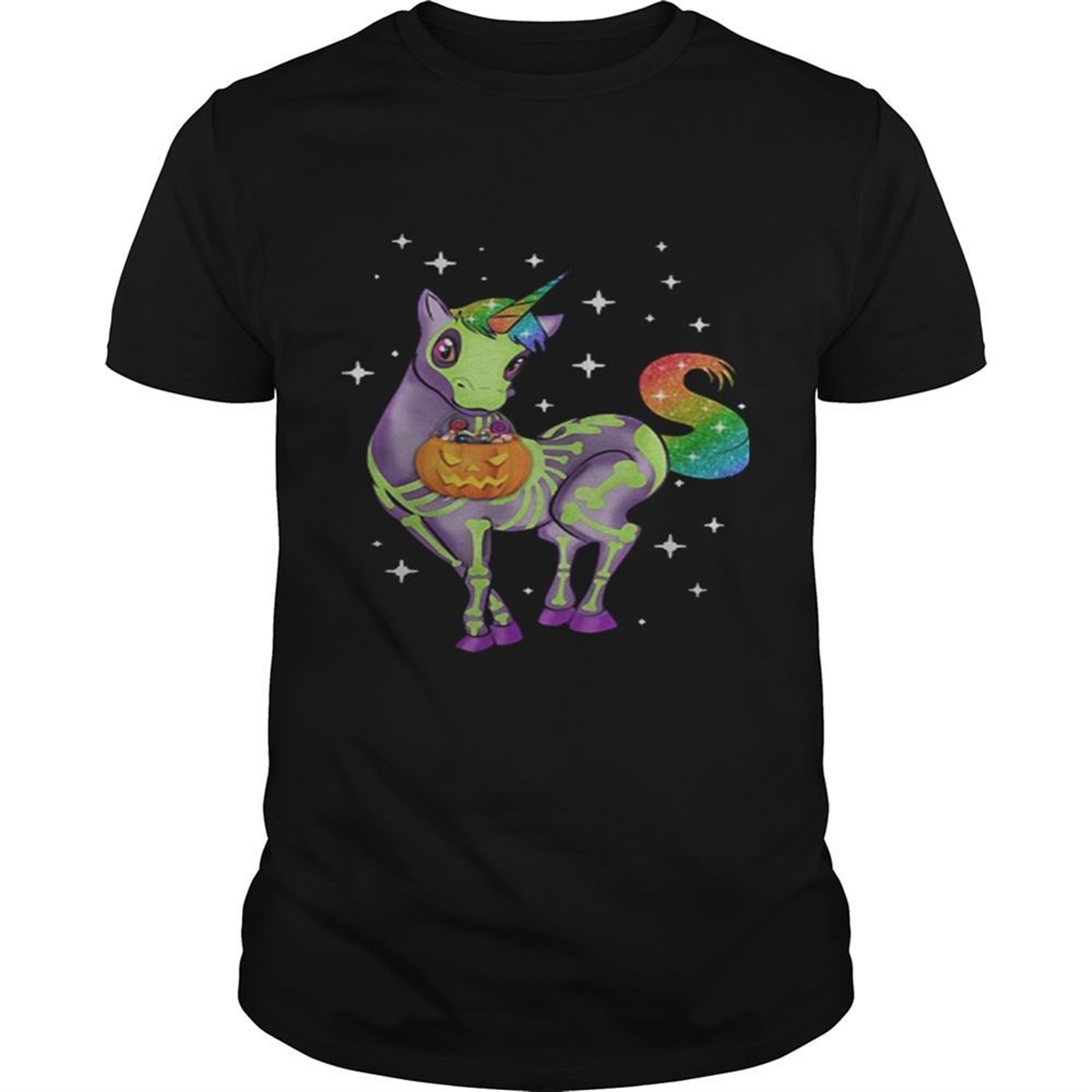 Unicorn Skeleton Halloween Pumpkin Shirt