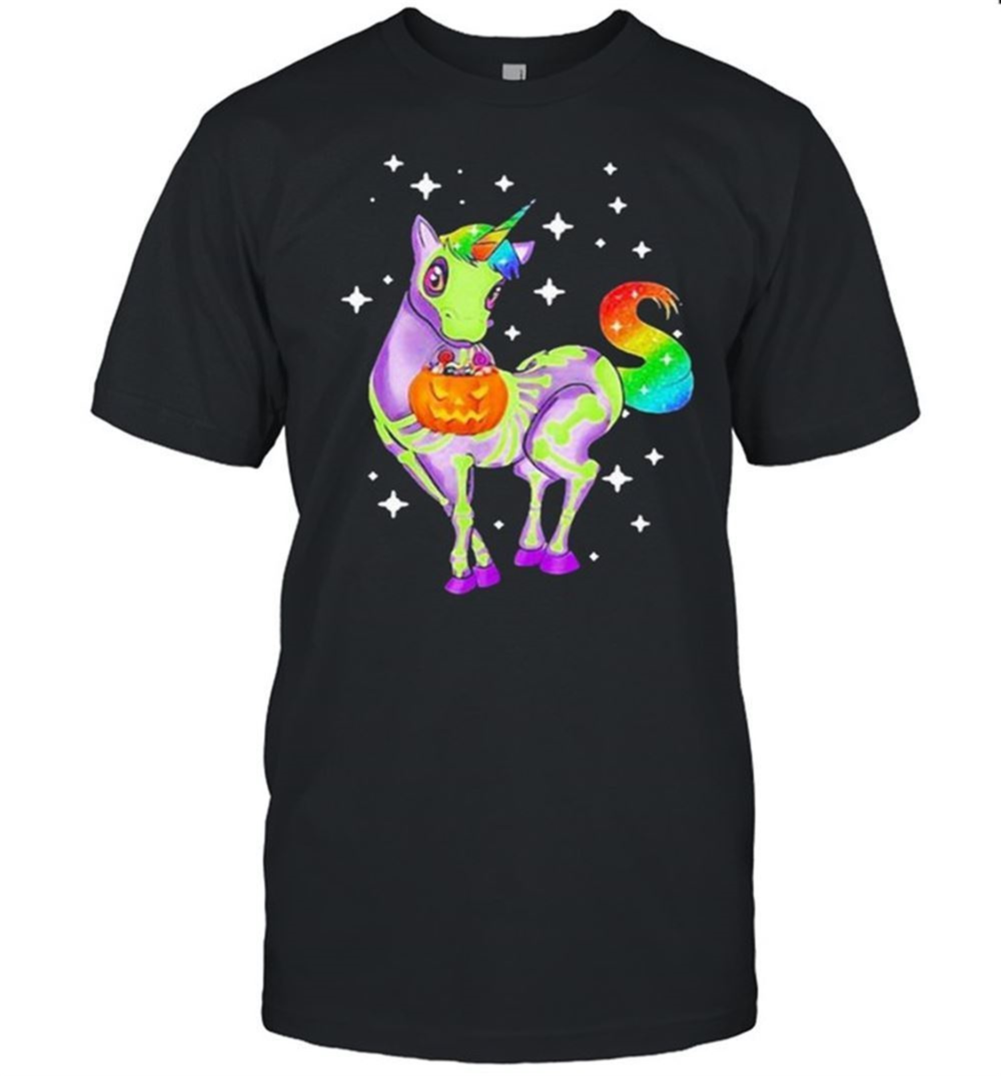 Unicorn Skeleton Happy Halloween Shirt