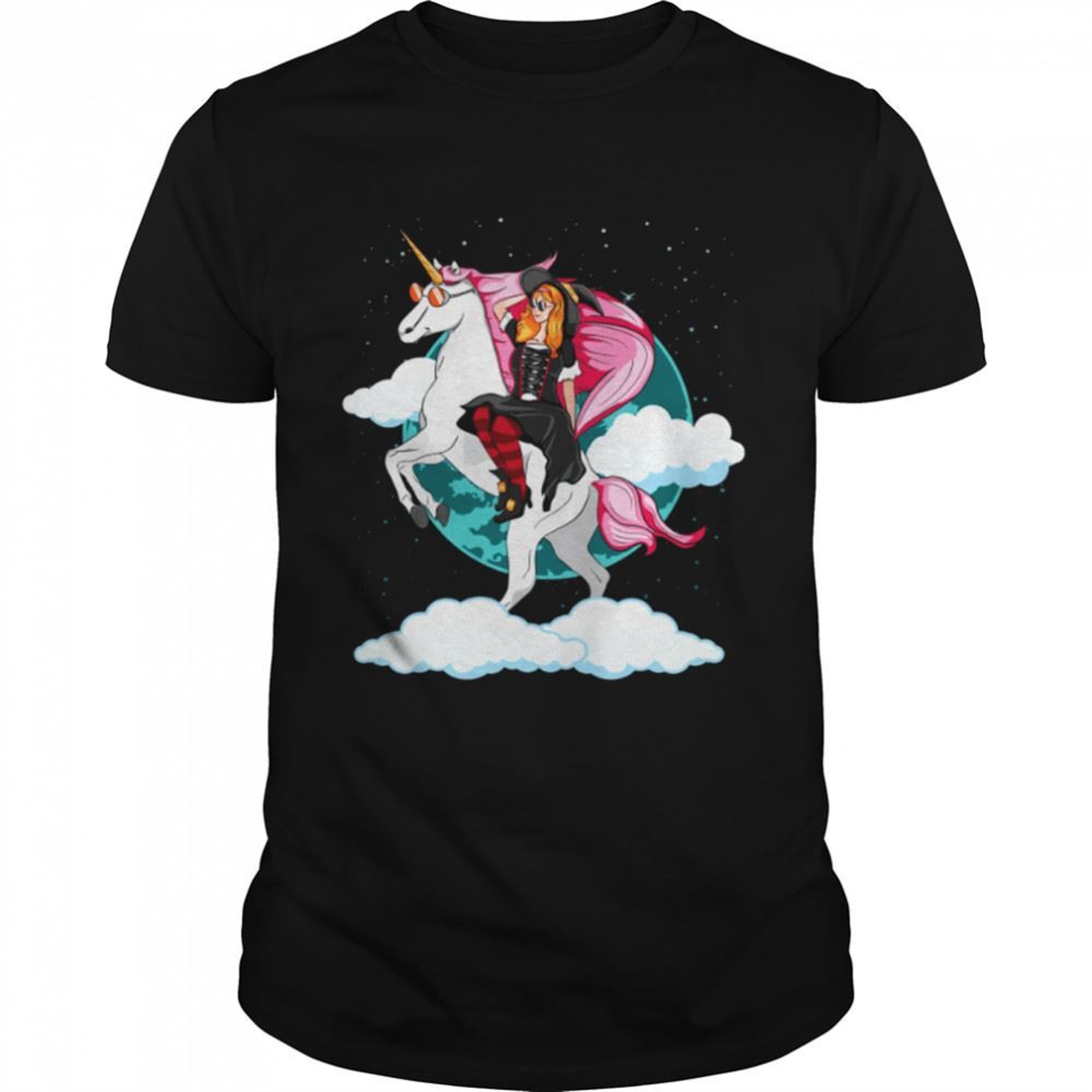 Unicorn Witch Witch Riding Unicorn Halloween Shirt