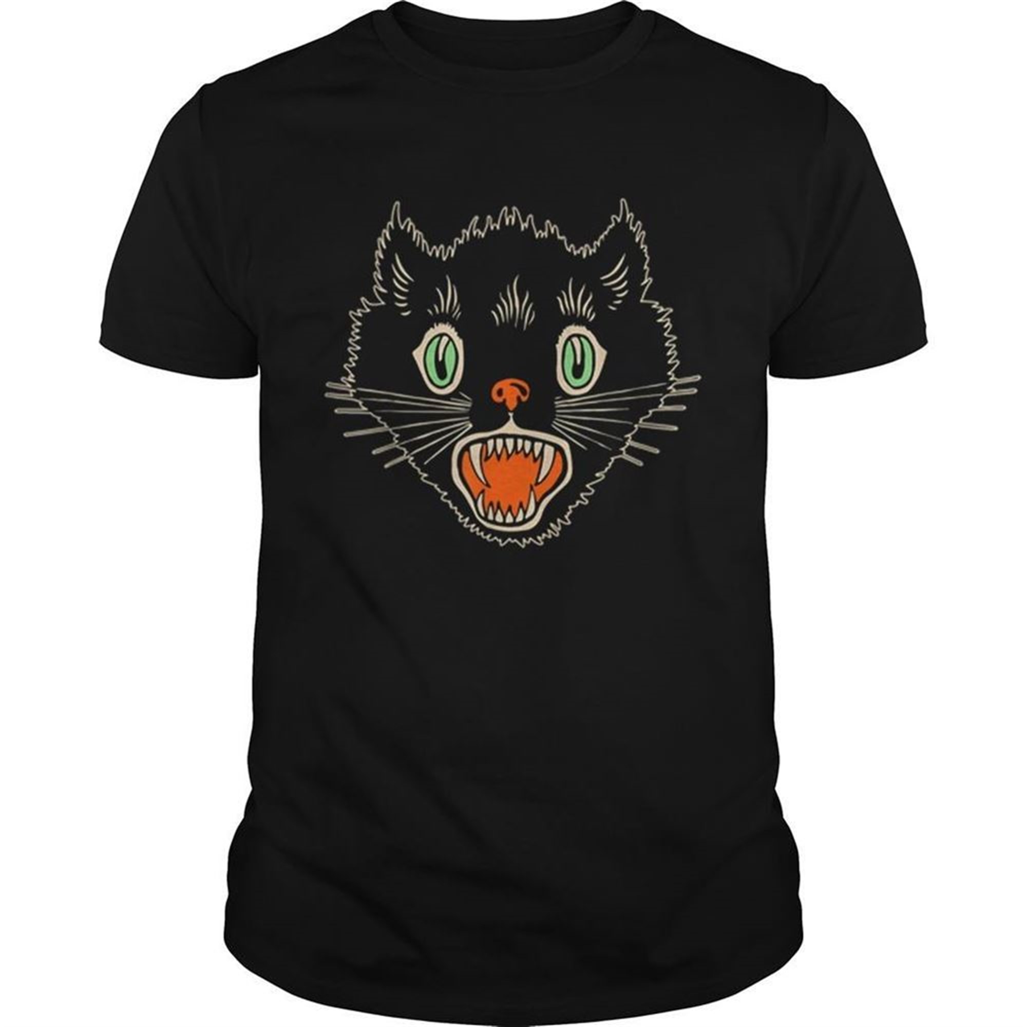 Vintage Halloween Scary Black Cat Horror Shirt