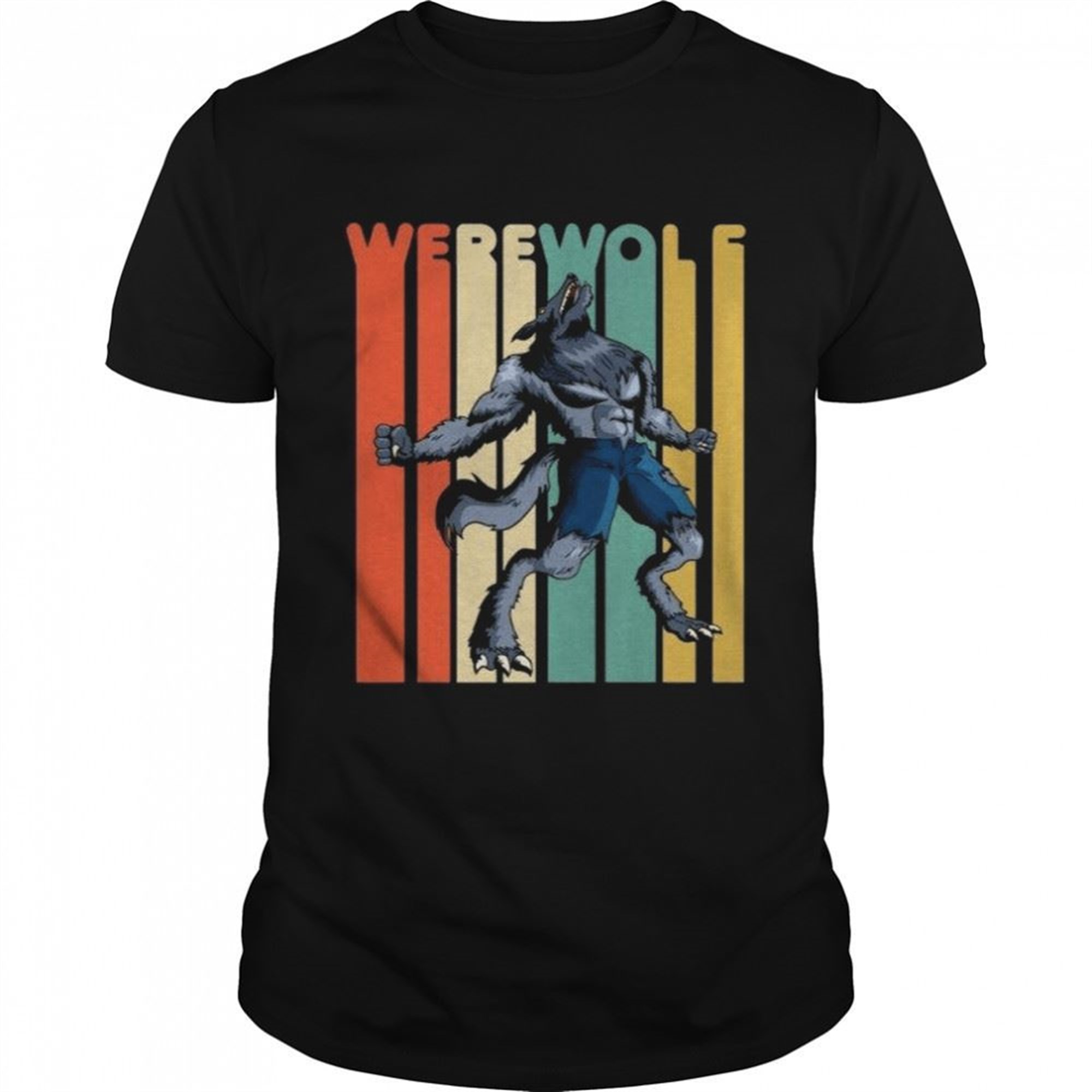 Vintage Style Werewolf Retro Halloween Shirt