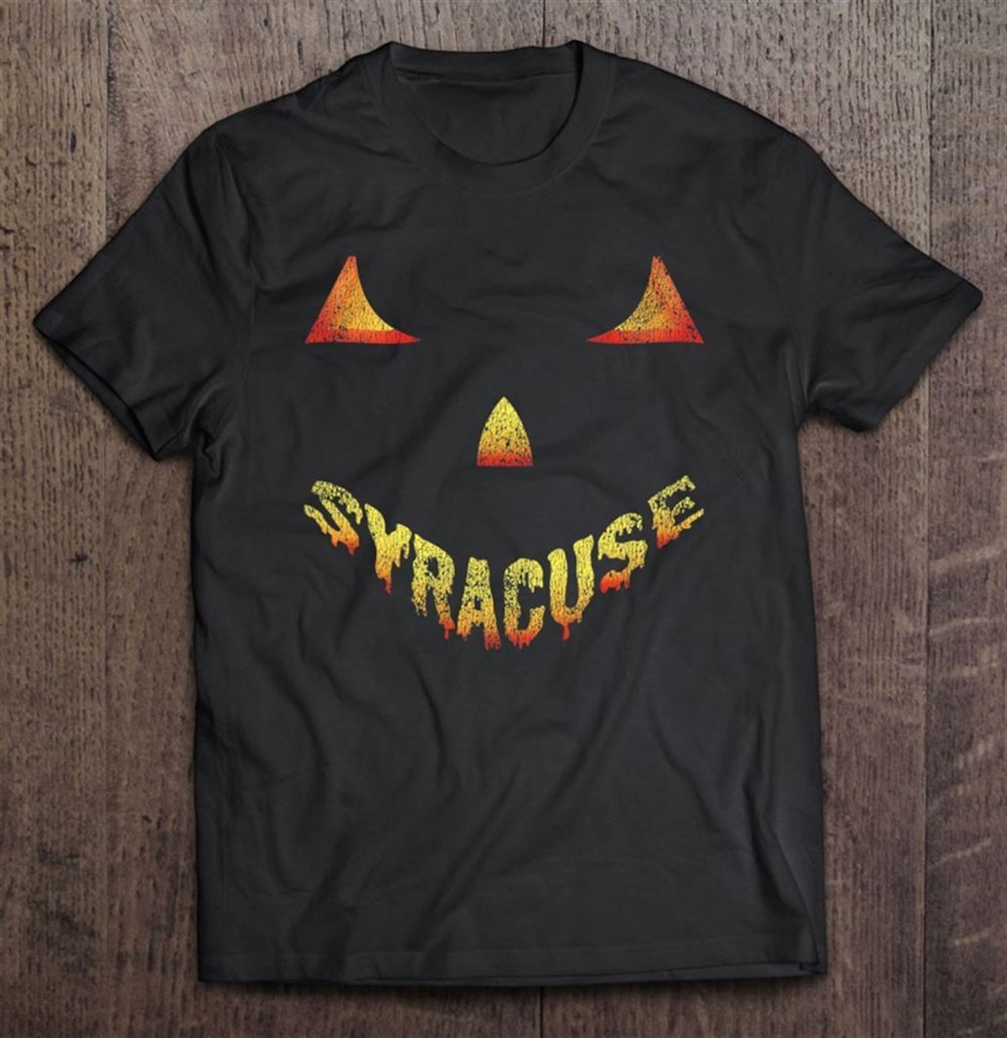 Vintage Syracuse Halloween Scary Pumpkin Face