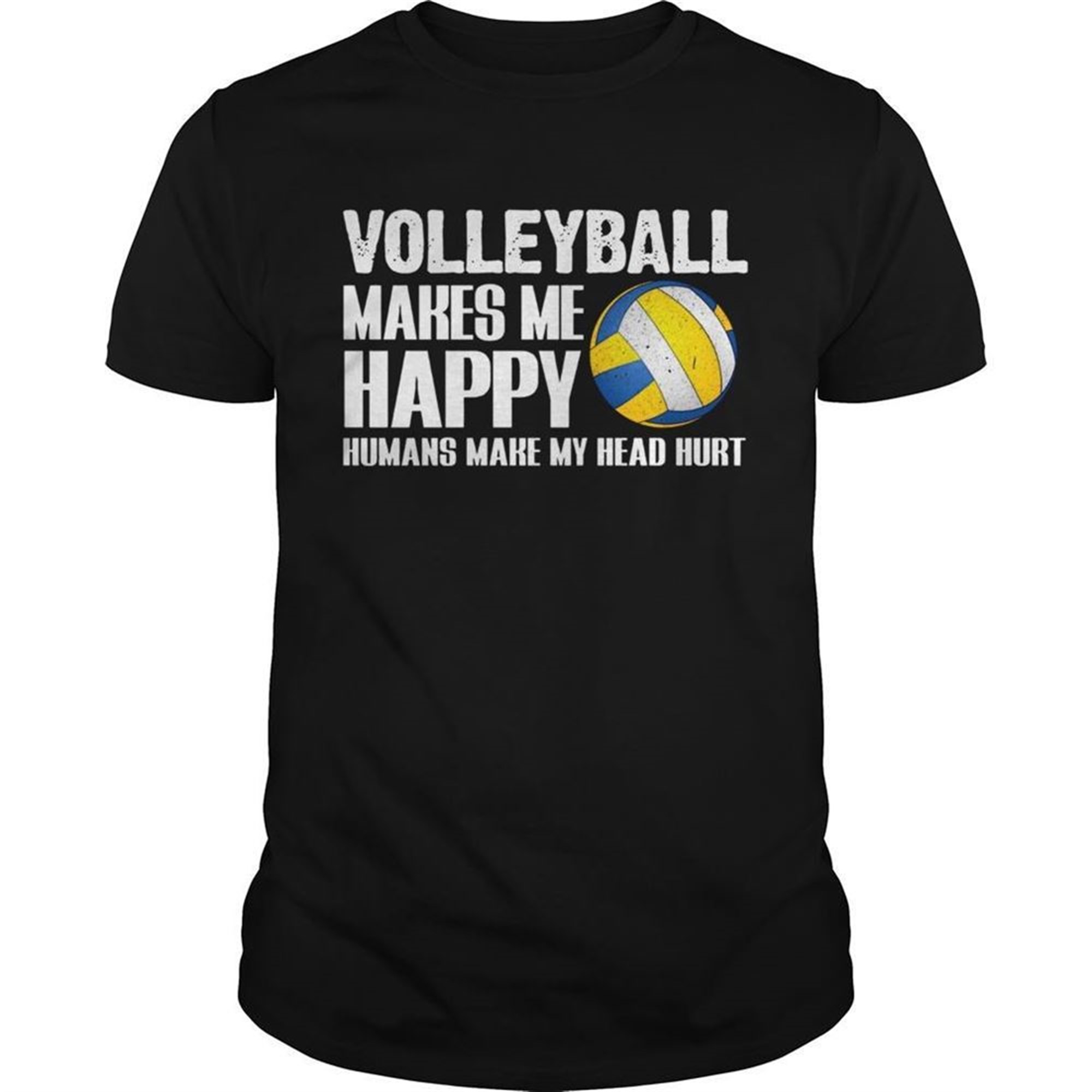 Volleyball Makes Me Happy Humans Make My Head Hurt Halloween Shirt