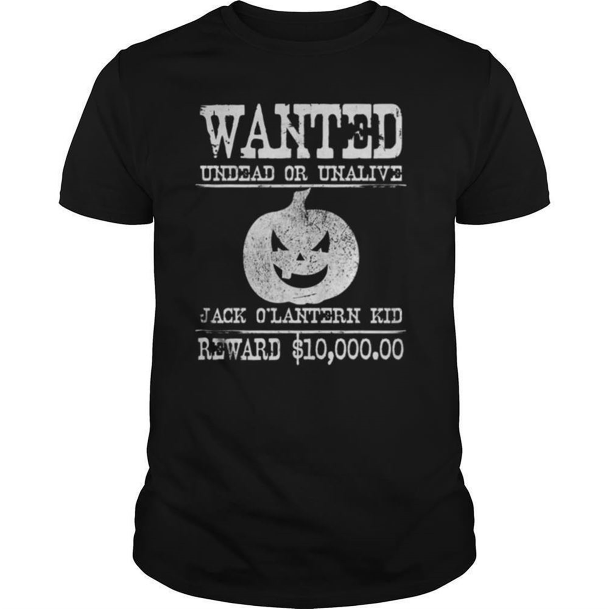 Wanted Halloween Jack Olantern Pumpkin Western Poster Shirt