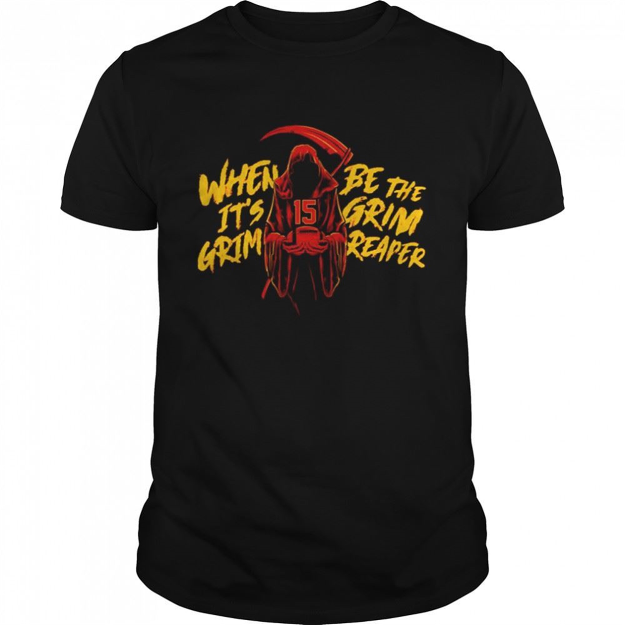 When Its Grim The Grim Reaper Orange For Halloween Shirt
