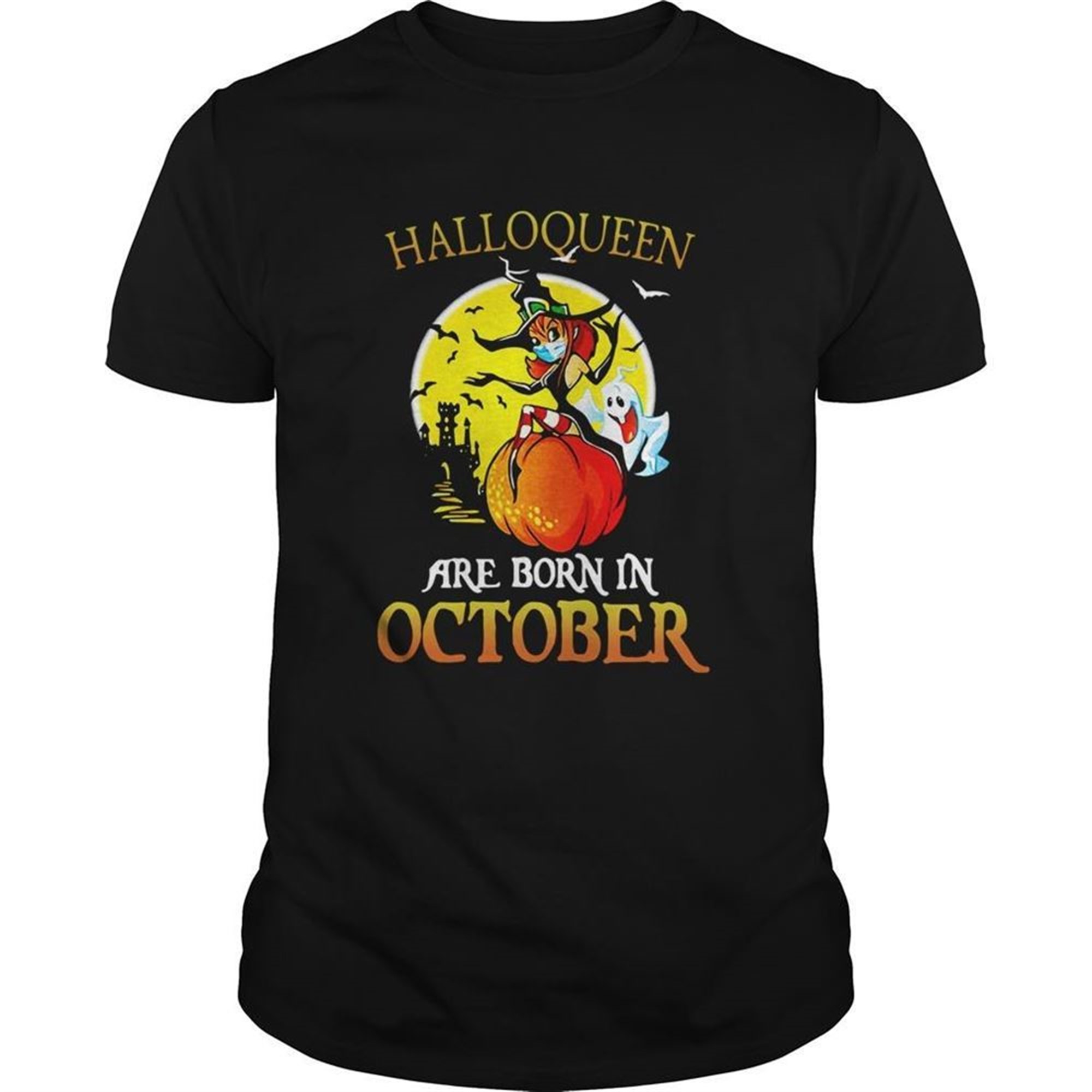 Witch Mask Are Born In October Halloween Shirt