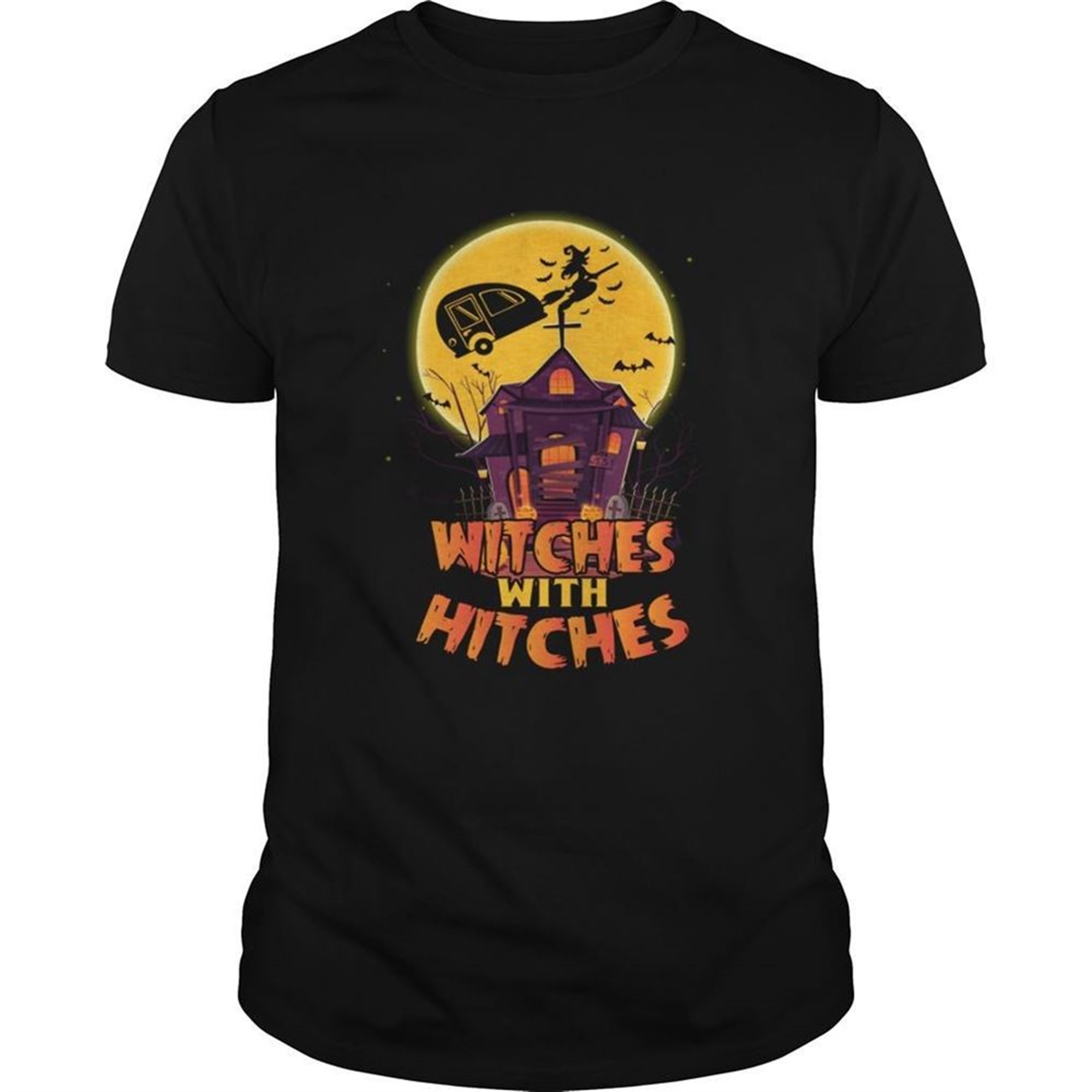 Witches With Hitches Funny Camping Halloween Girls Women Tshirt