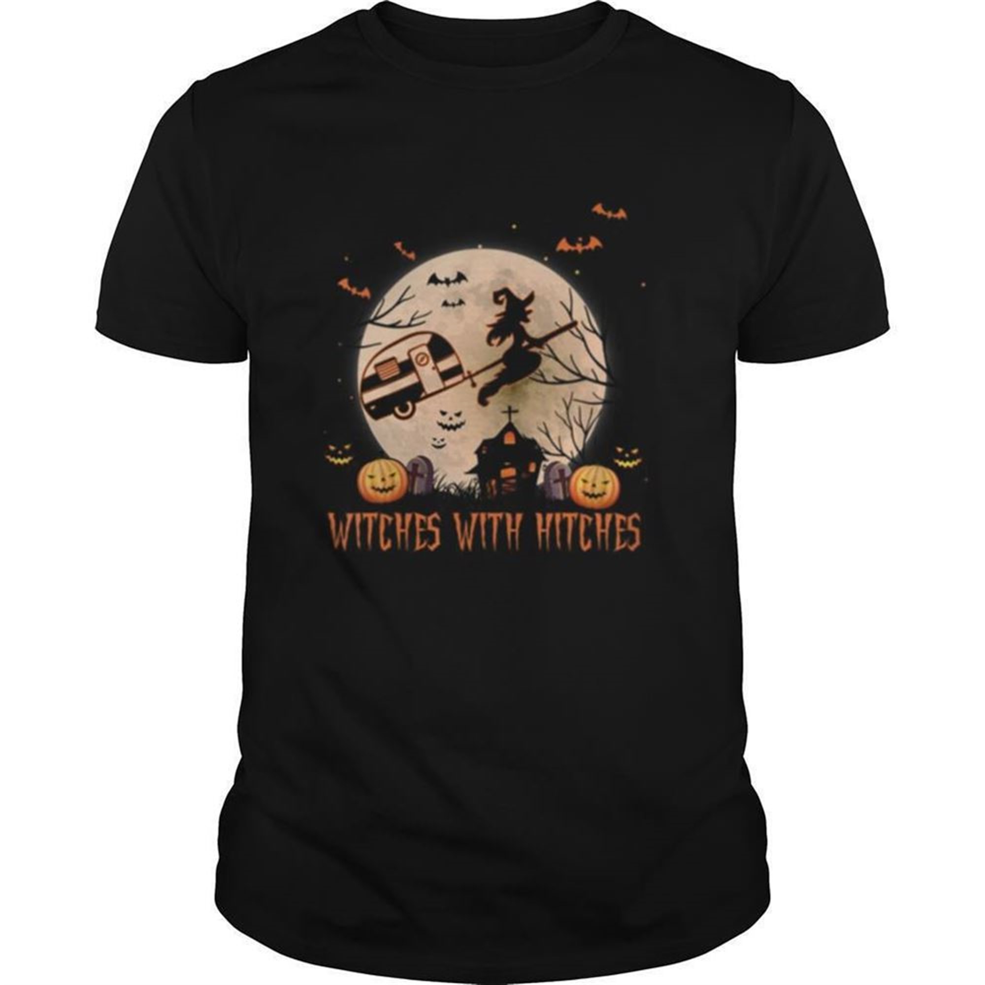 Witches With Hitches Funny Halloween Camping Inspired Moon Shirt
