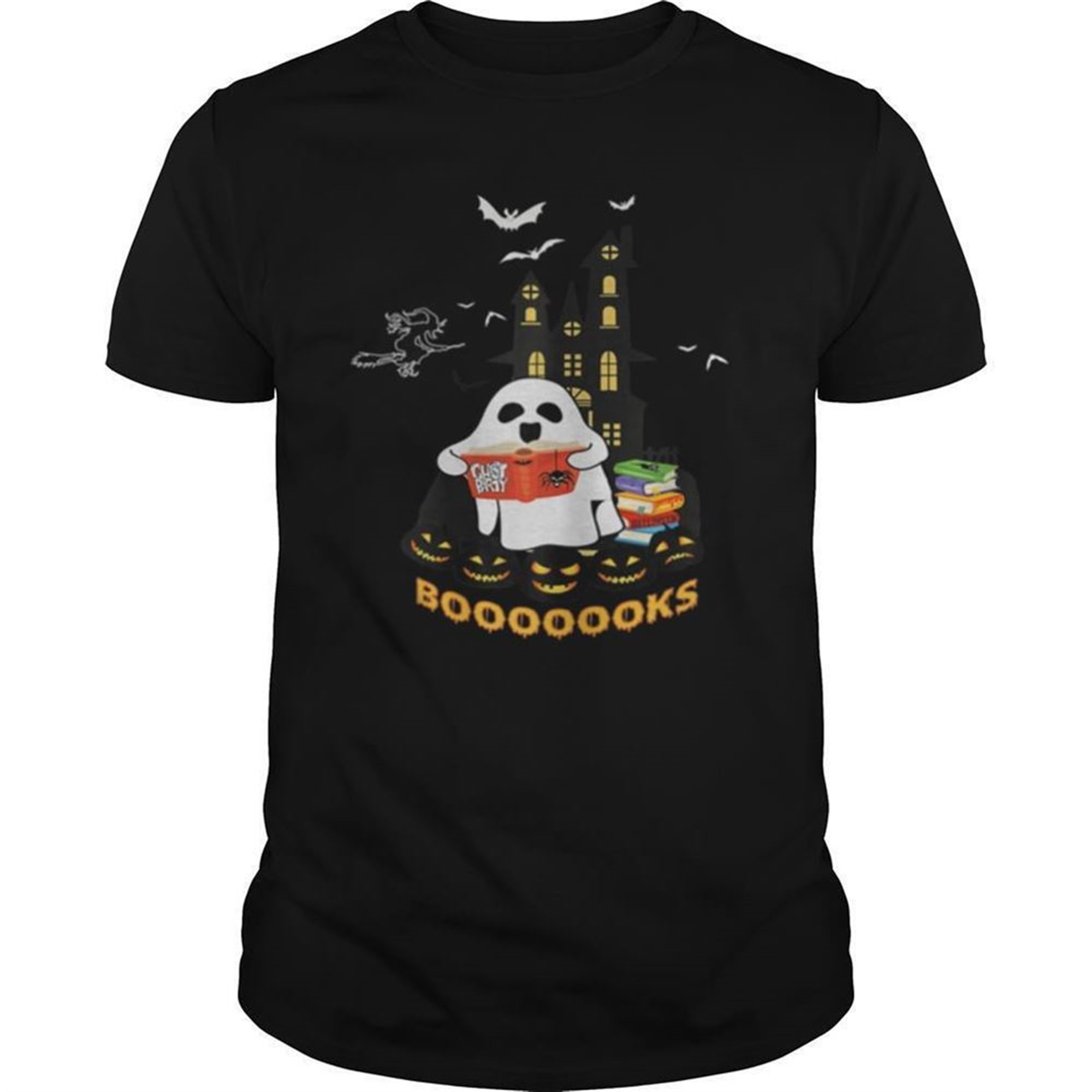 Womens Funny Halloween Ghost Reads Booooooks Boo Read Books Shirt