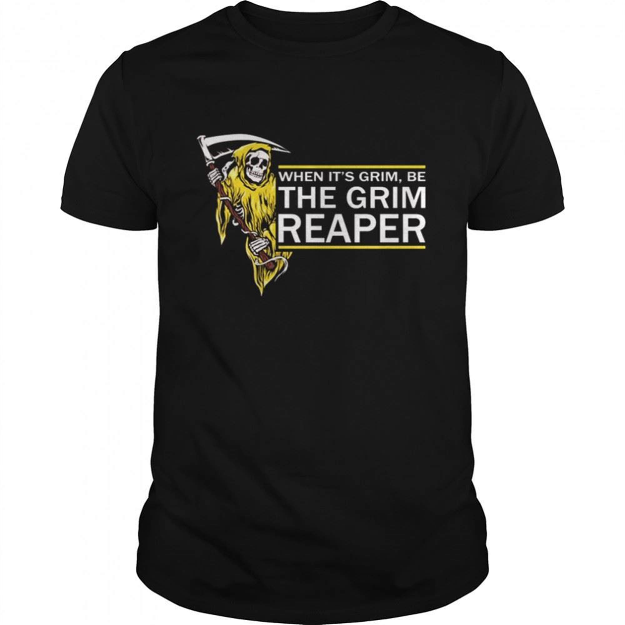 Yellow Design The Grim Reaper Halloween Shirt