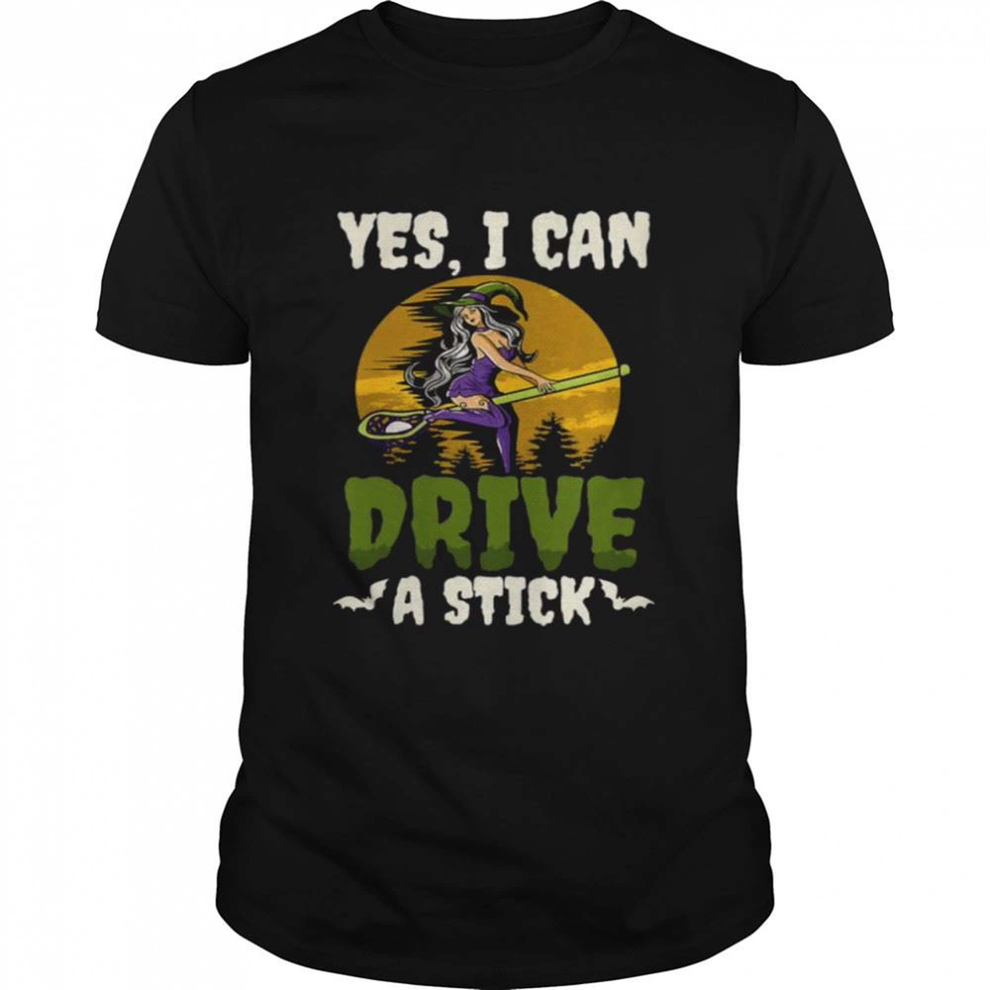 Yes I Can Drive A Stick Halloween Lacrosse T-shirt