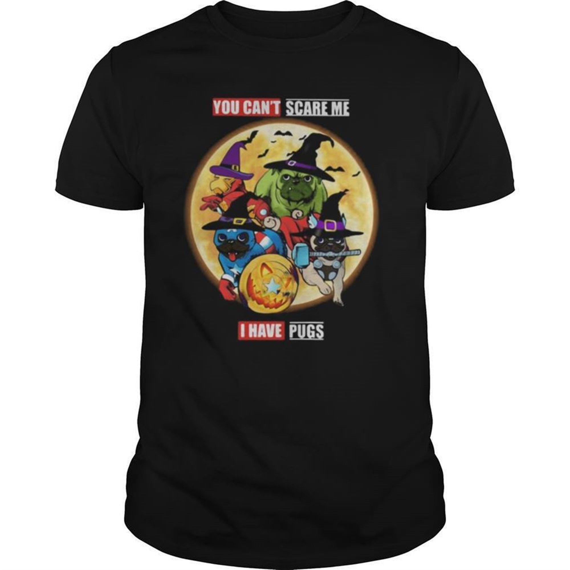 You Cant Scare Me I Have Pugs Avengers Halloween Shirt