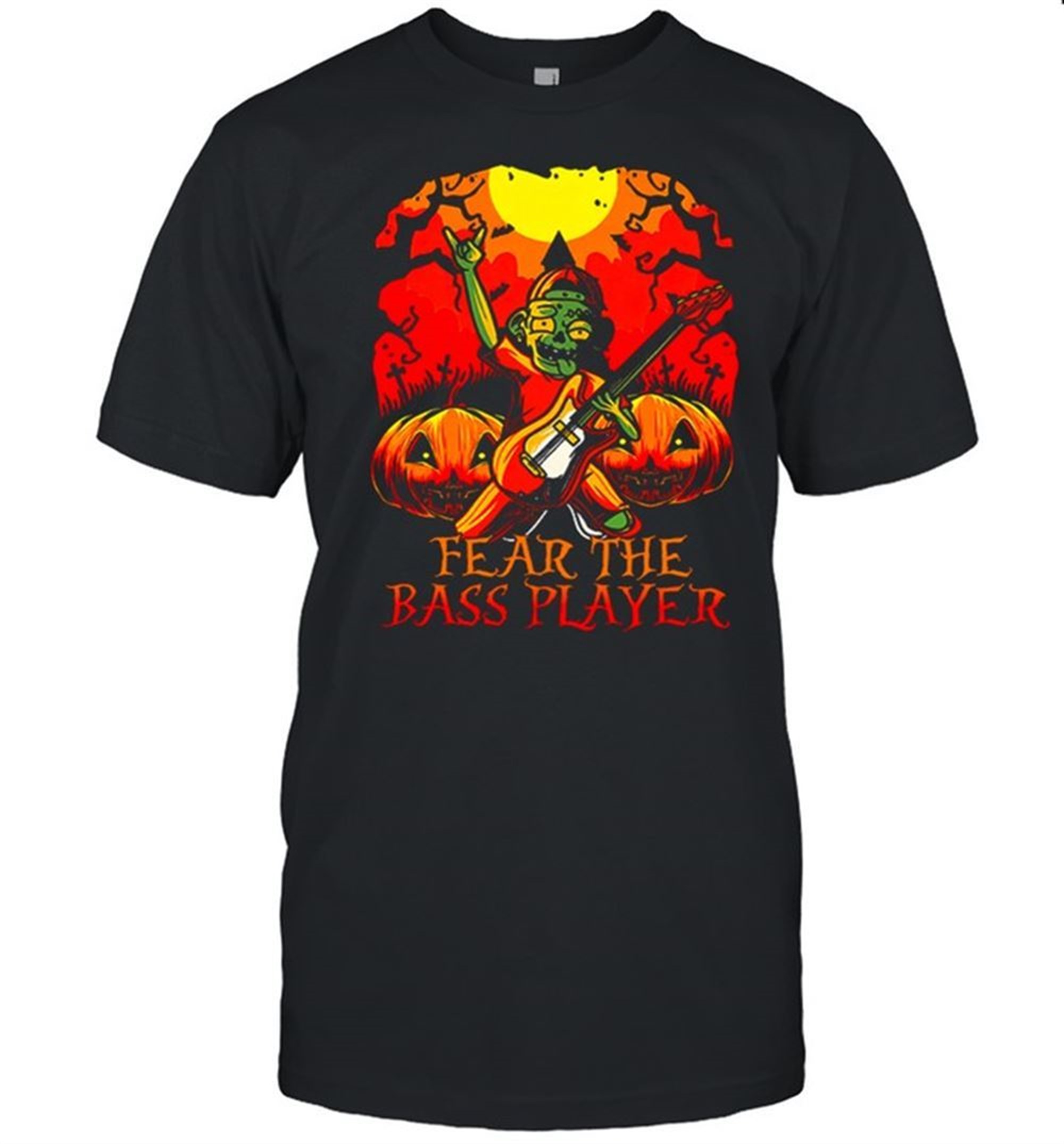 Zombie Fear The Bass Player Halloween Shirt