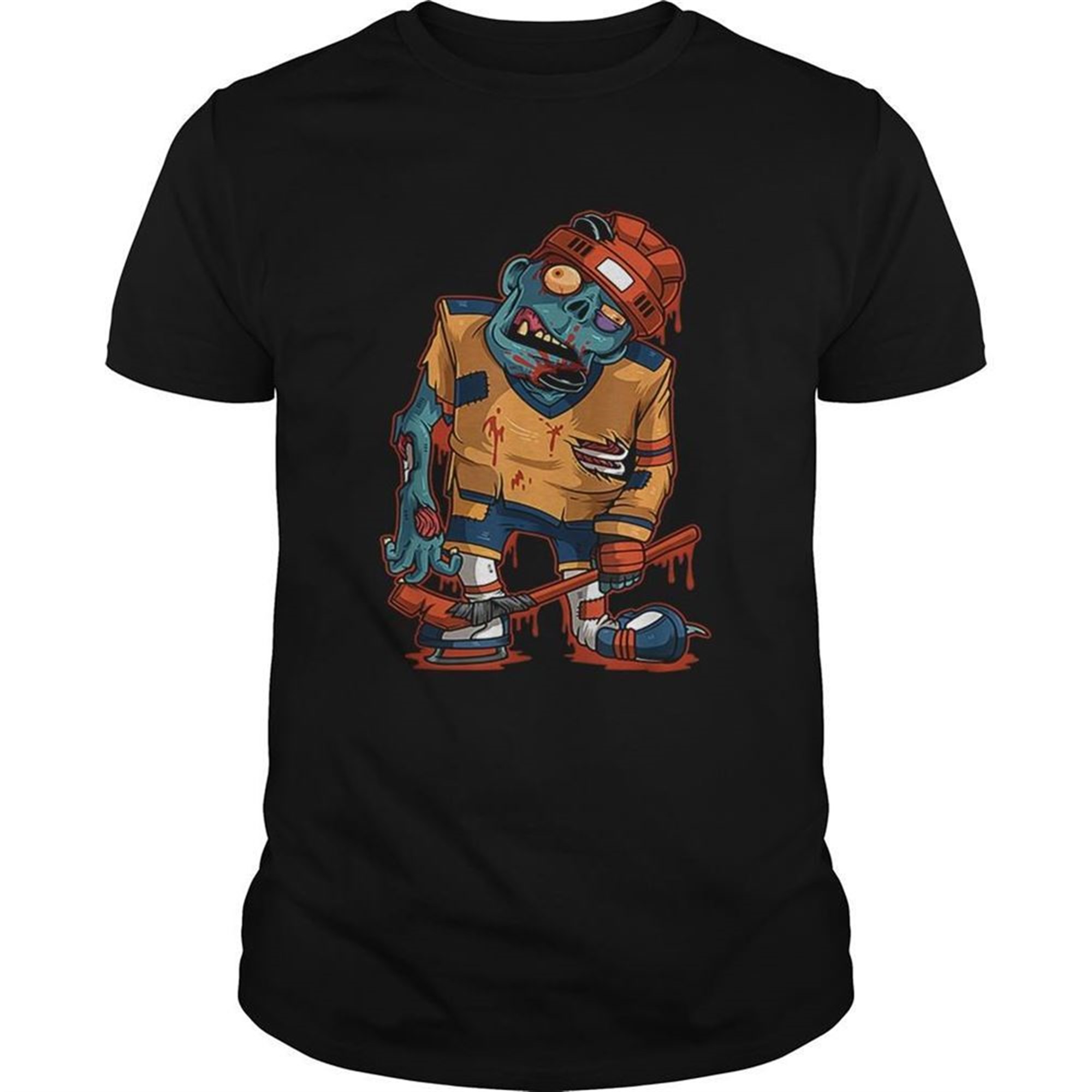 Zombie Ice Hockey Player Halloween Trick Or Treating Shirt
