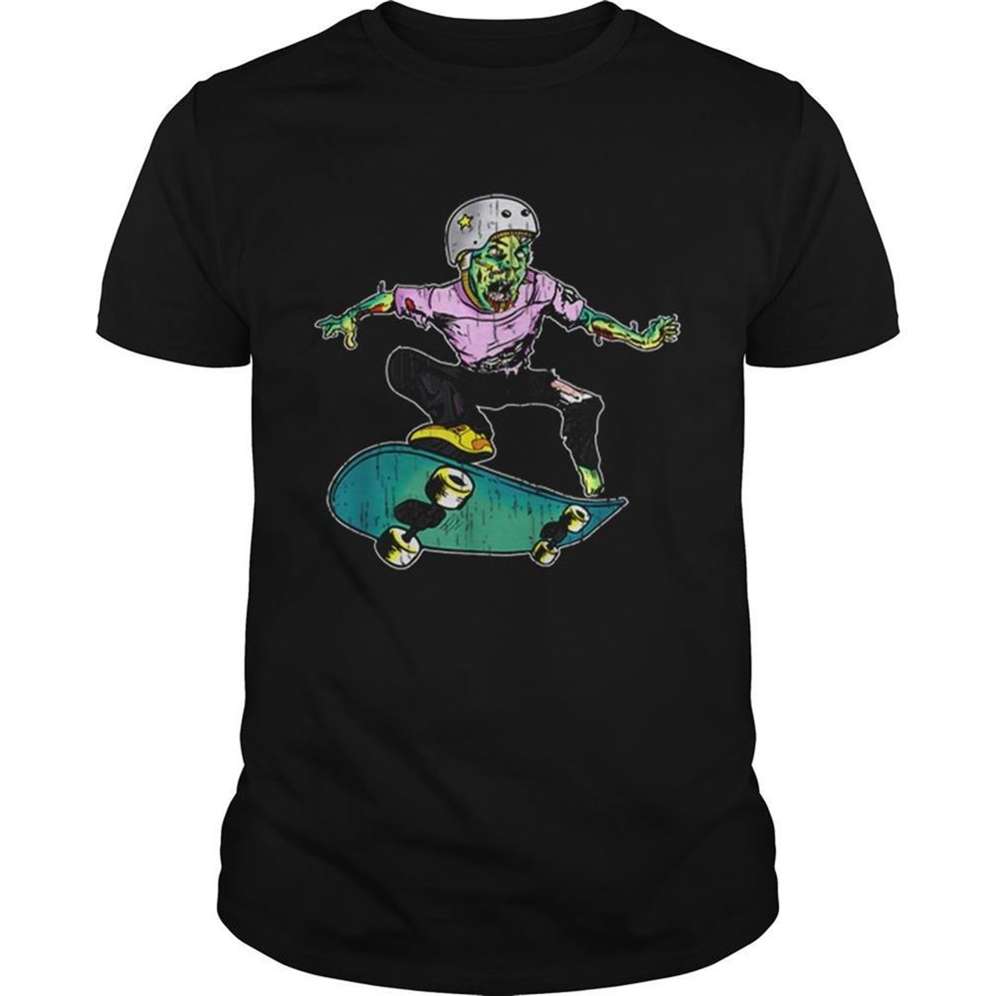 Zombie Teen Halloween Skateboarder Costume Kids Gift Shirt