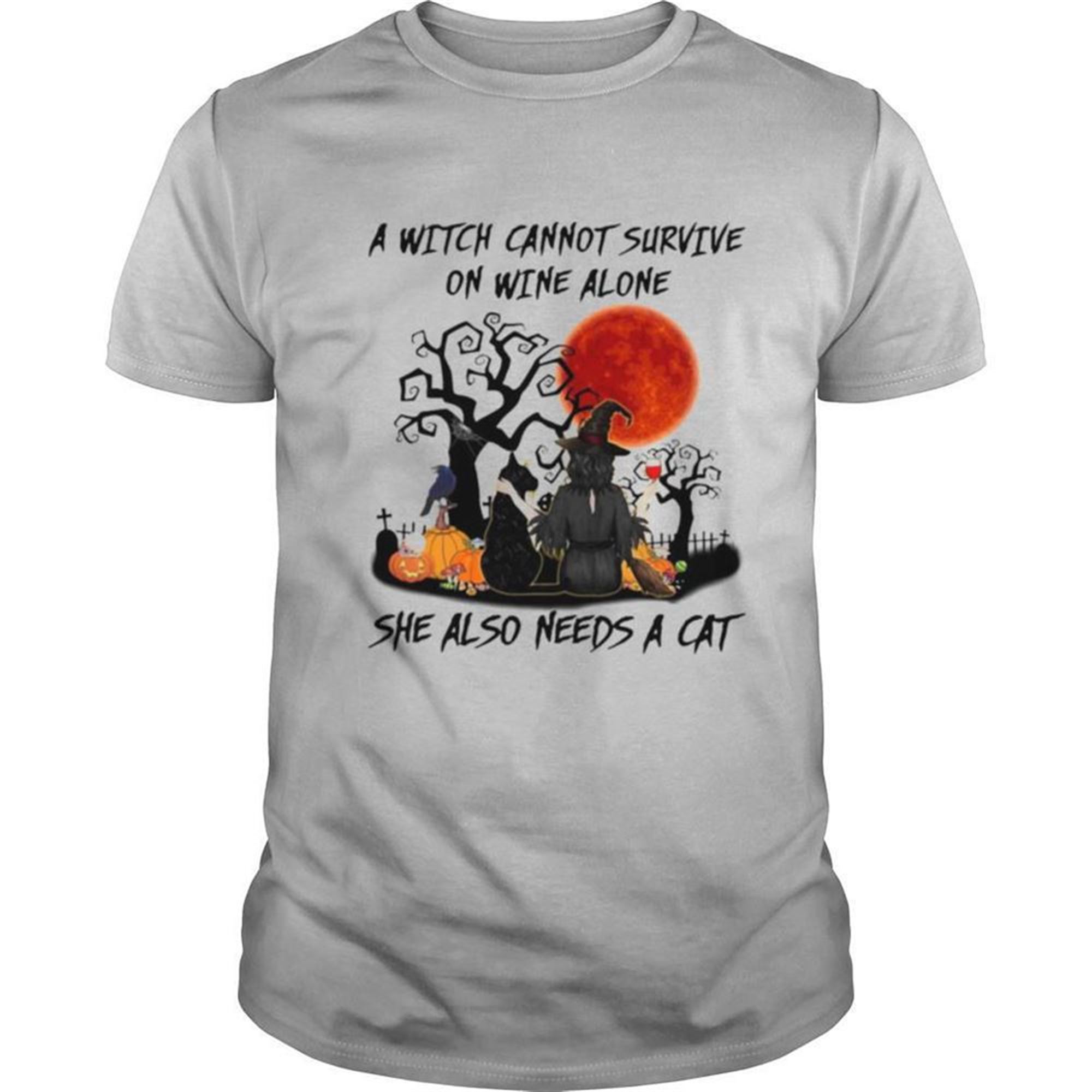 A Witch Cannot Survive She Also Needs A Pitbull Halloween Shirt