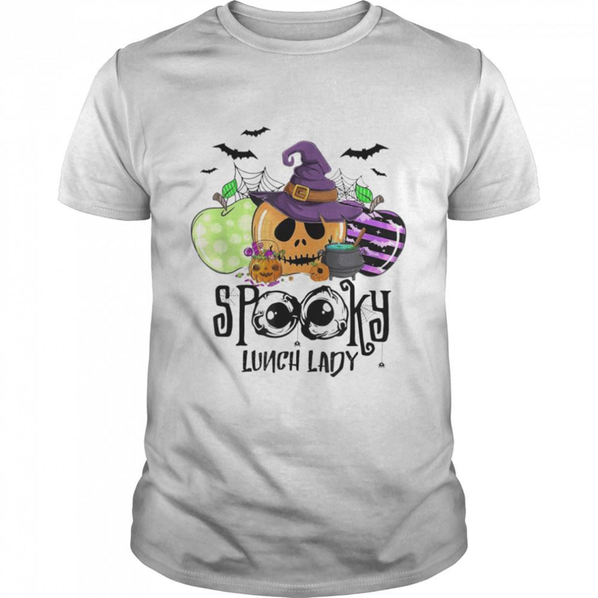 Apples Pumpkin Spooky Lunch Lady Halloween Shirt