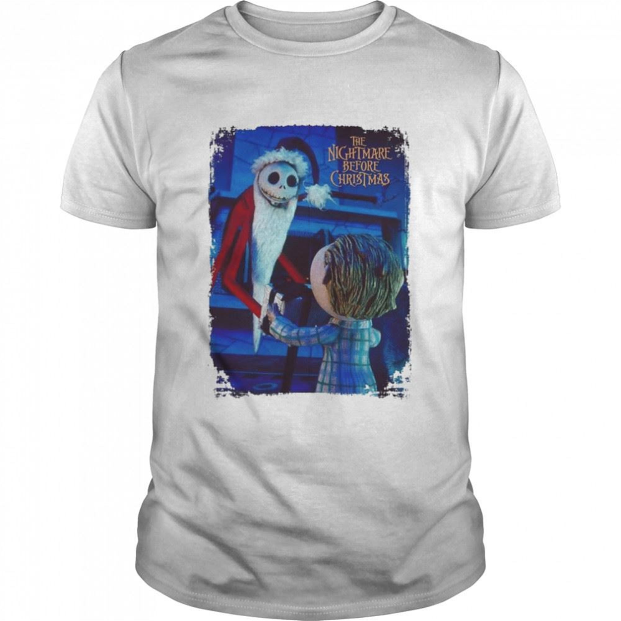 Art The Nightmare Before Christmas Jack Skellington Santa Jack White Halloween Shirt