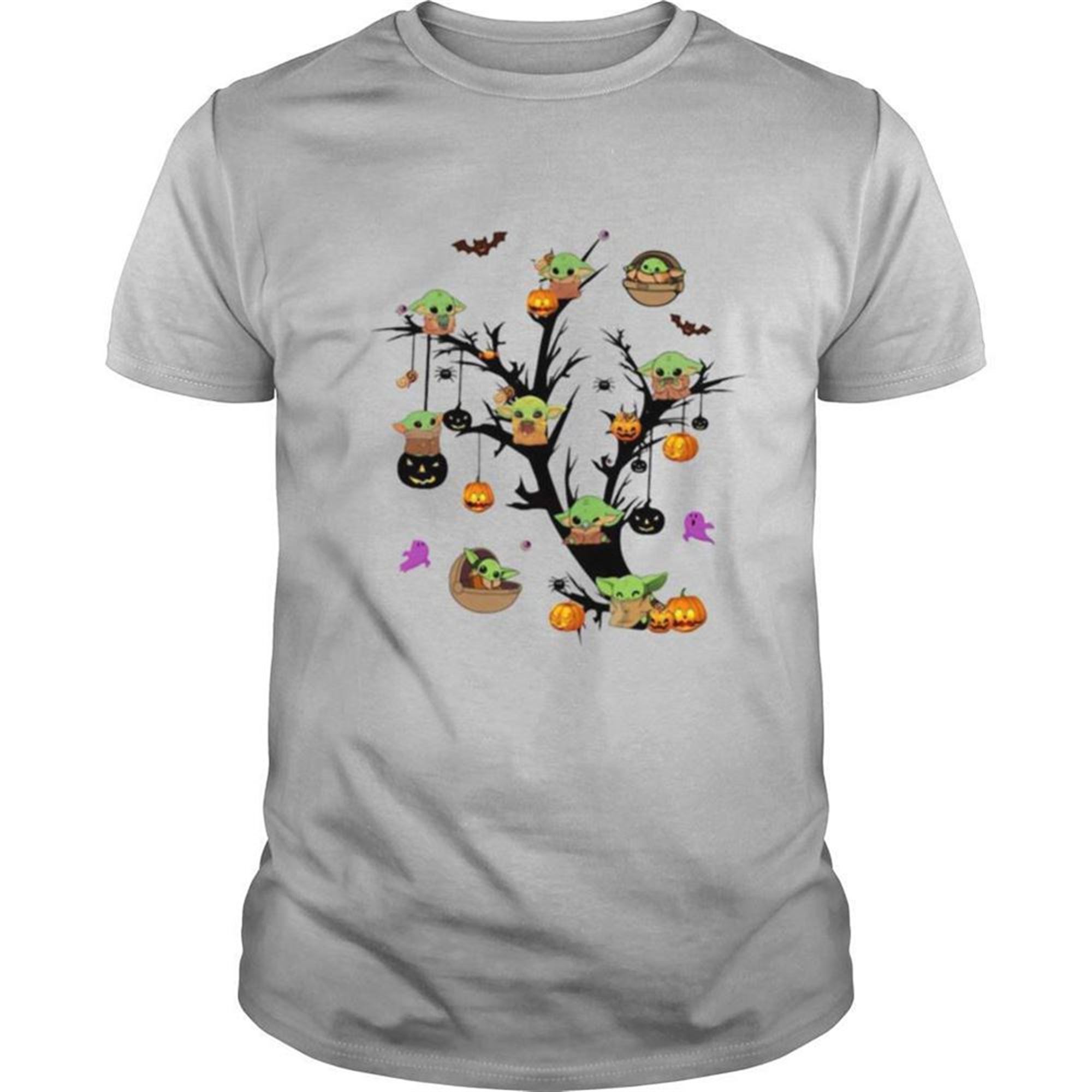 Baby Yoda And Pumpkin Tree Halloween Shirt