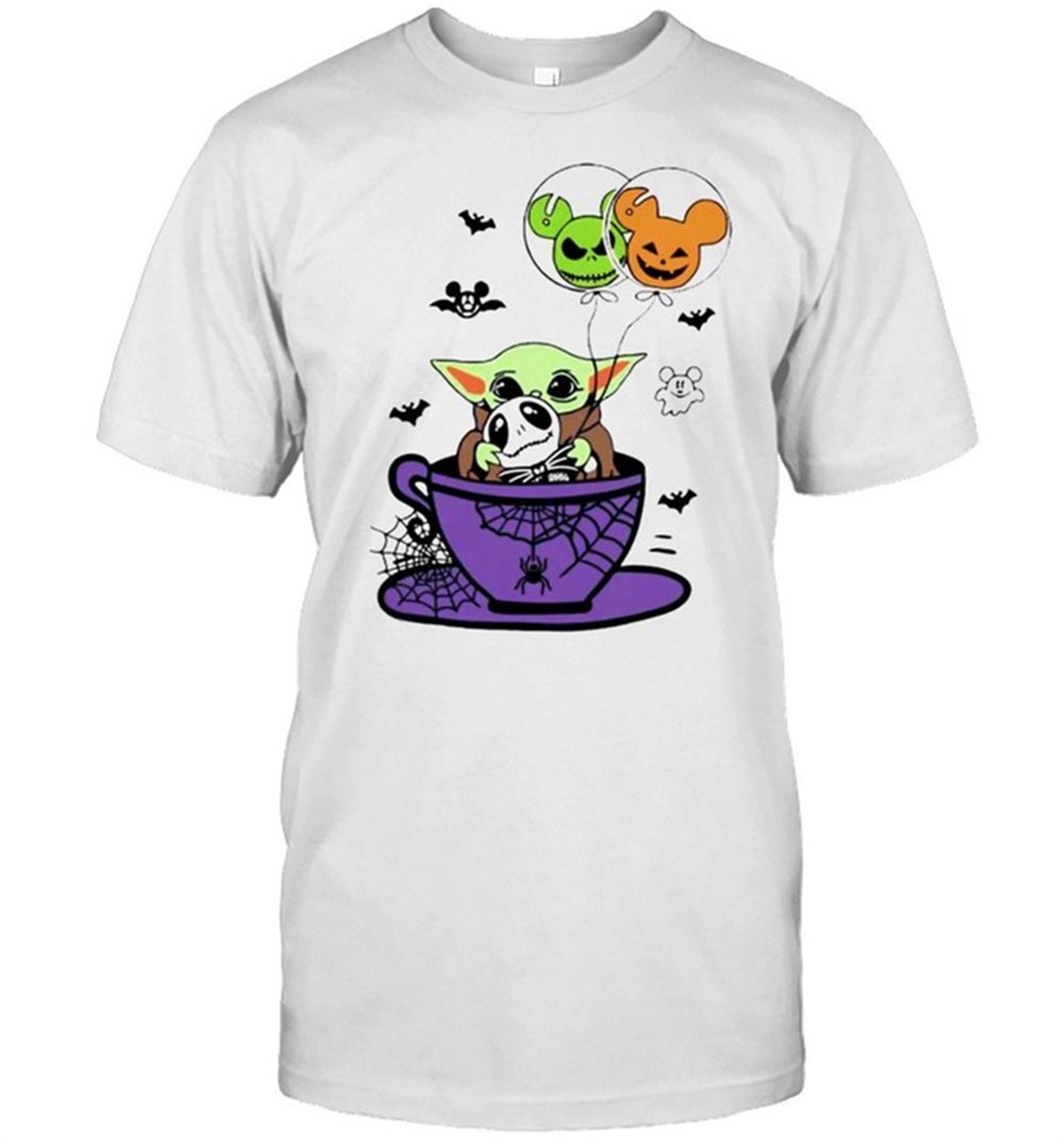 Baby Yoda Hug Jack Skellington Halloween Coffee Shirt