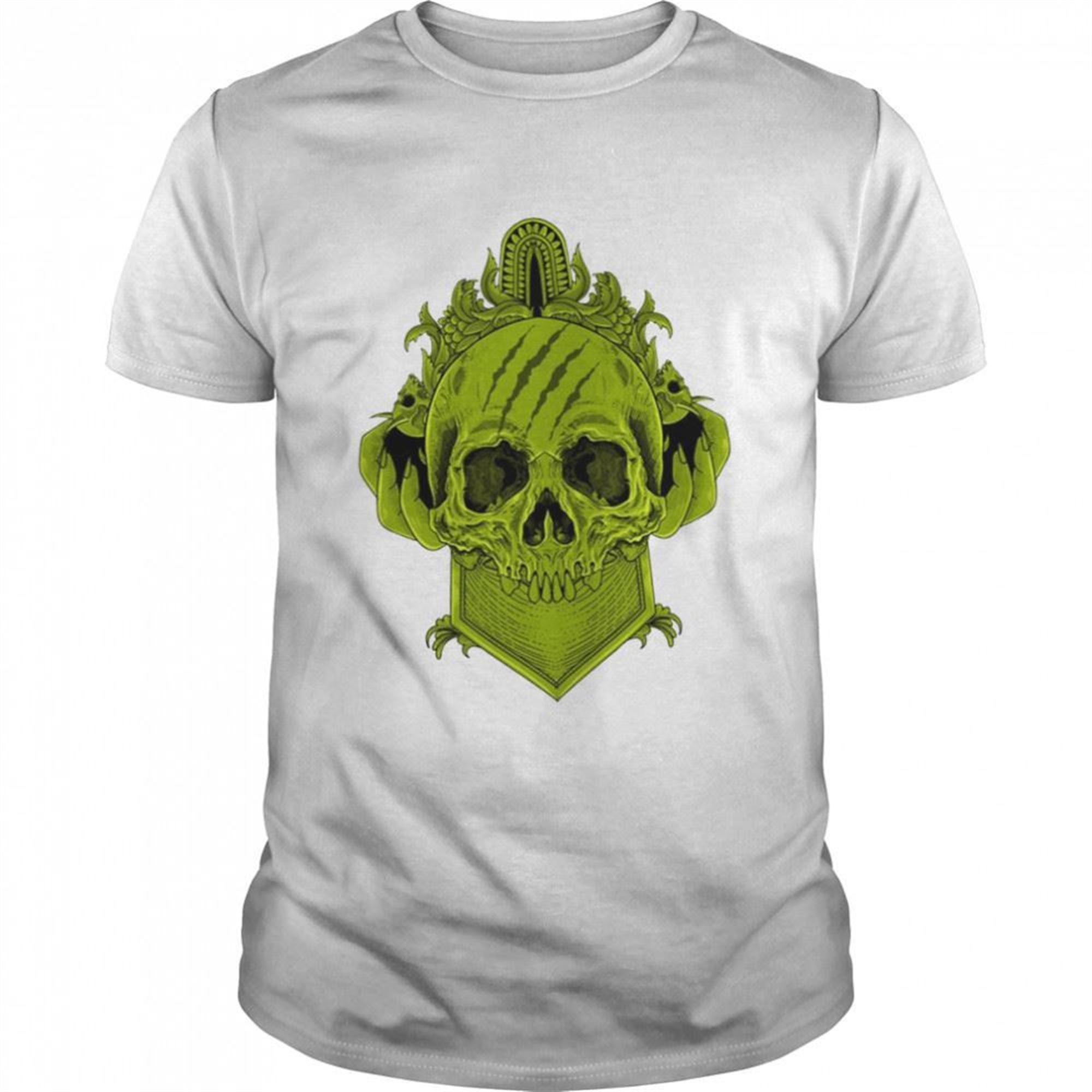 Big And Tall Halloween Green Skull Shirt