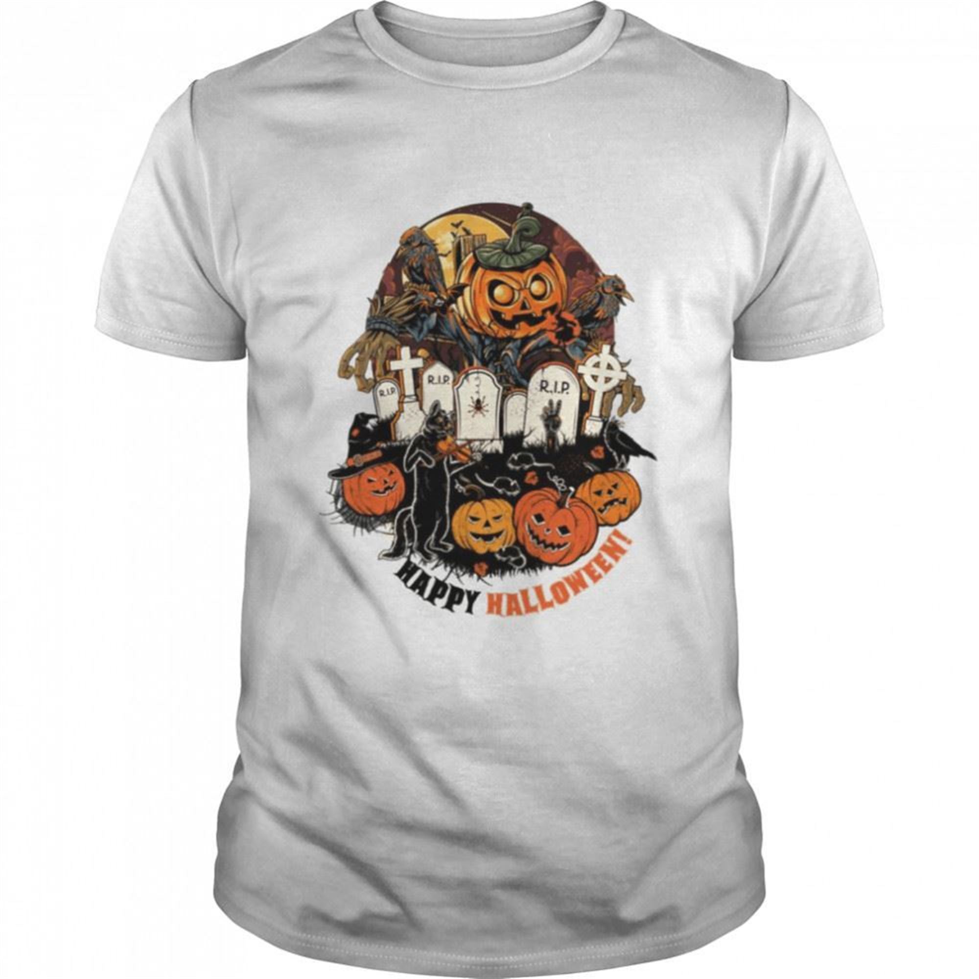 Black Cat Is Waiting For You Halloween Pumpkin Shirt
