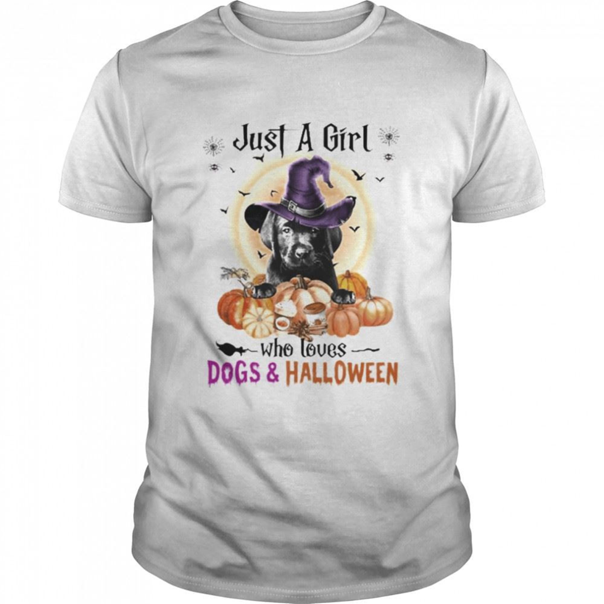 Black Labrador Pup Just A Girl Who Loves Dogs And Halloween Shirt