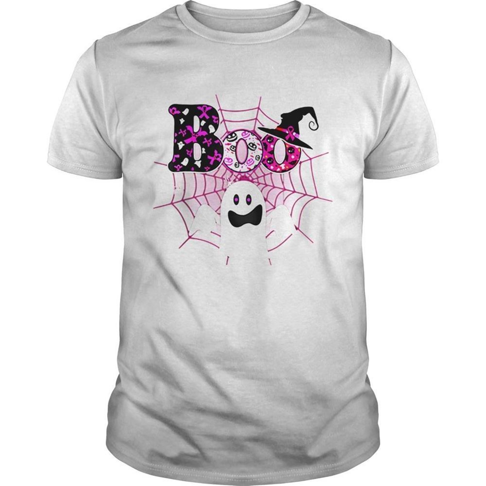 Boo Breast Cancer Awareness Ghost Halloween Ribbon Shirt