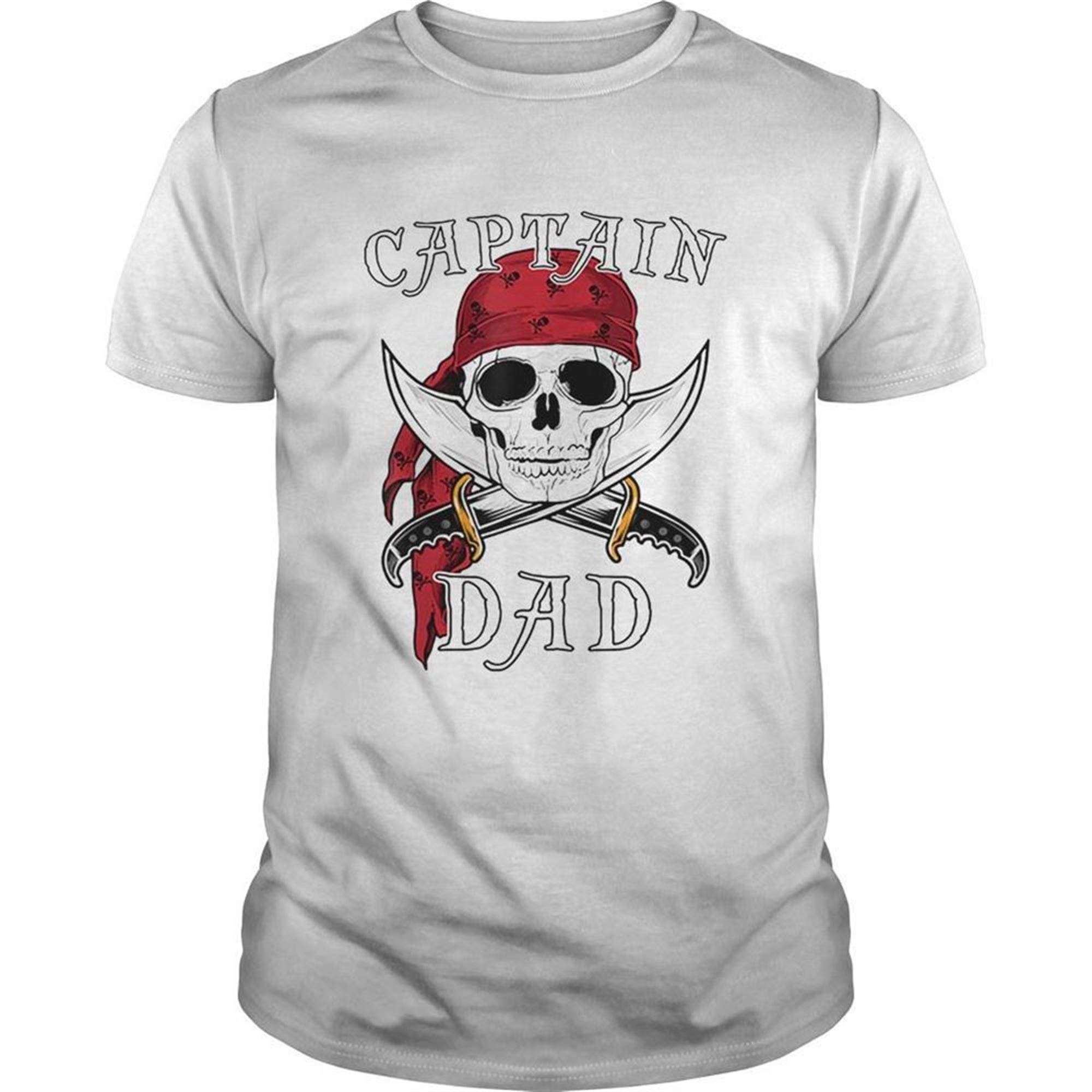 Captain Dad Funny Halloween Pirate Skull Gift Shirt