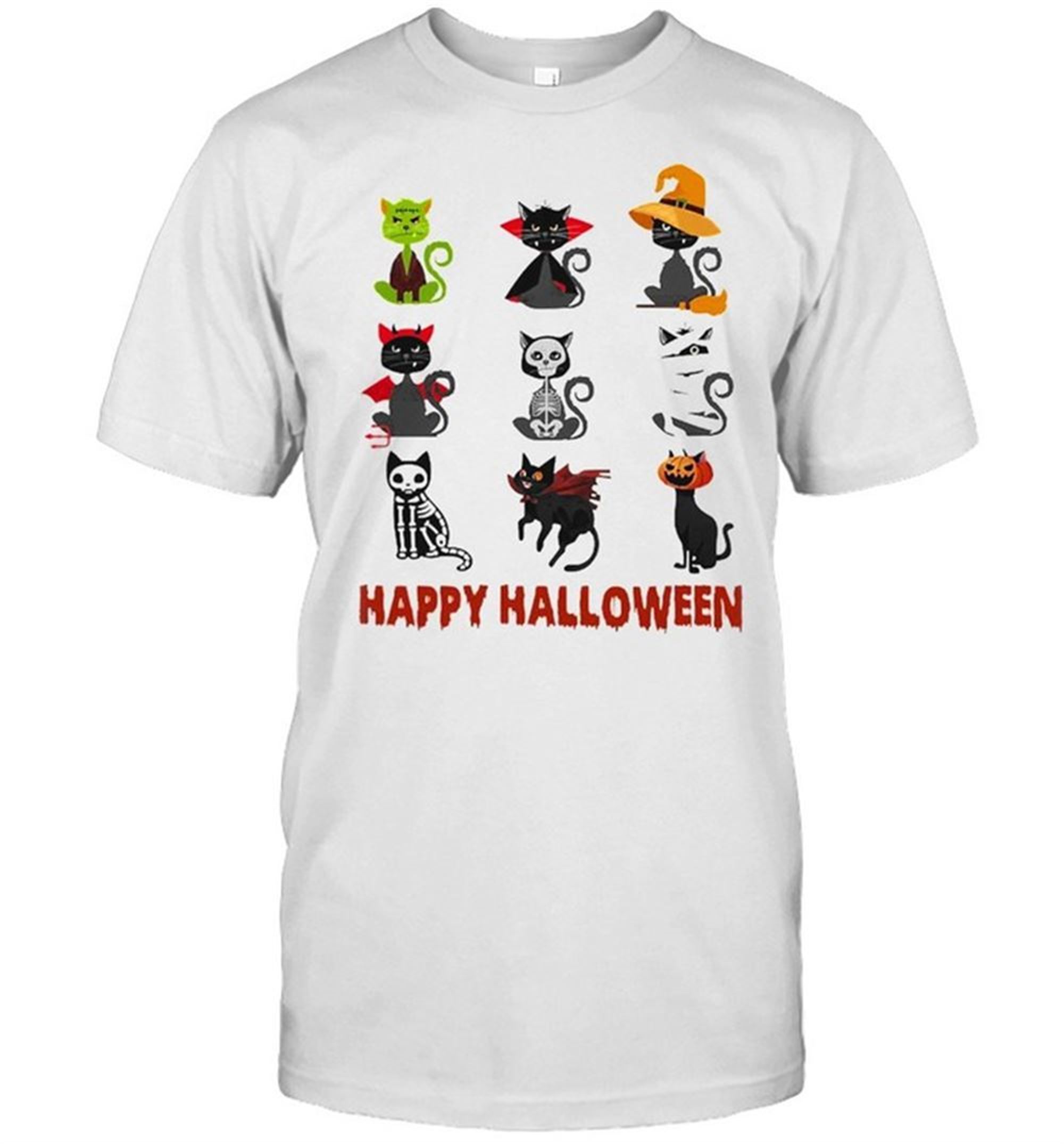 Cat Cartoon Happy Halloween Shirt