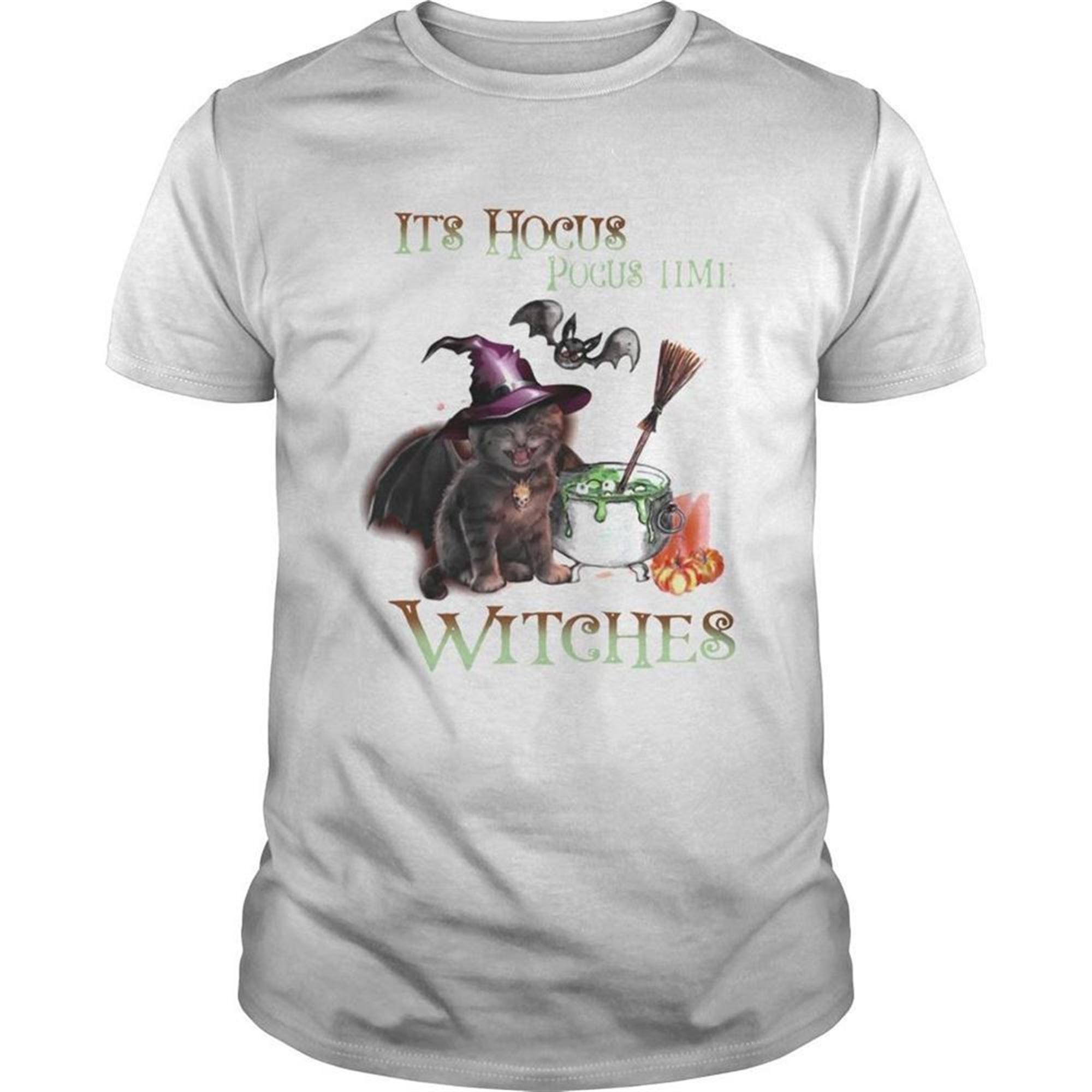 Cat Its Hocus Pocus Time Witch Halloween Shirt