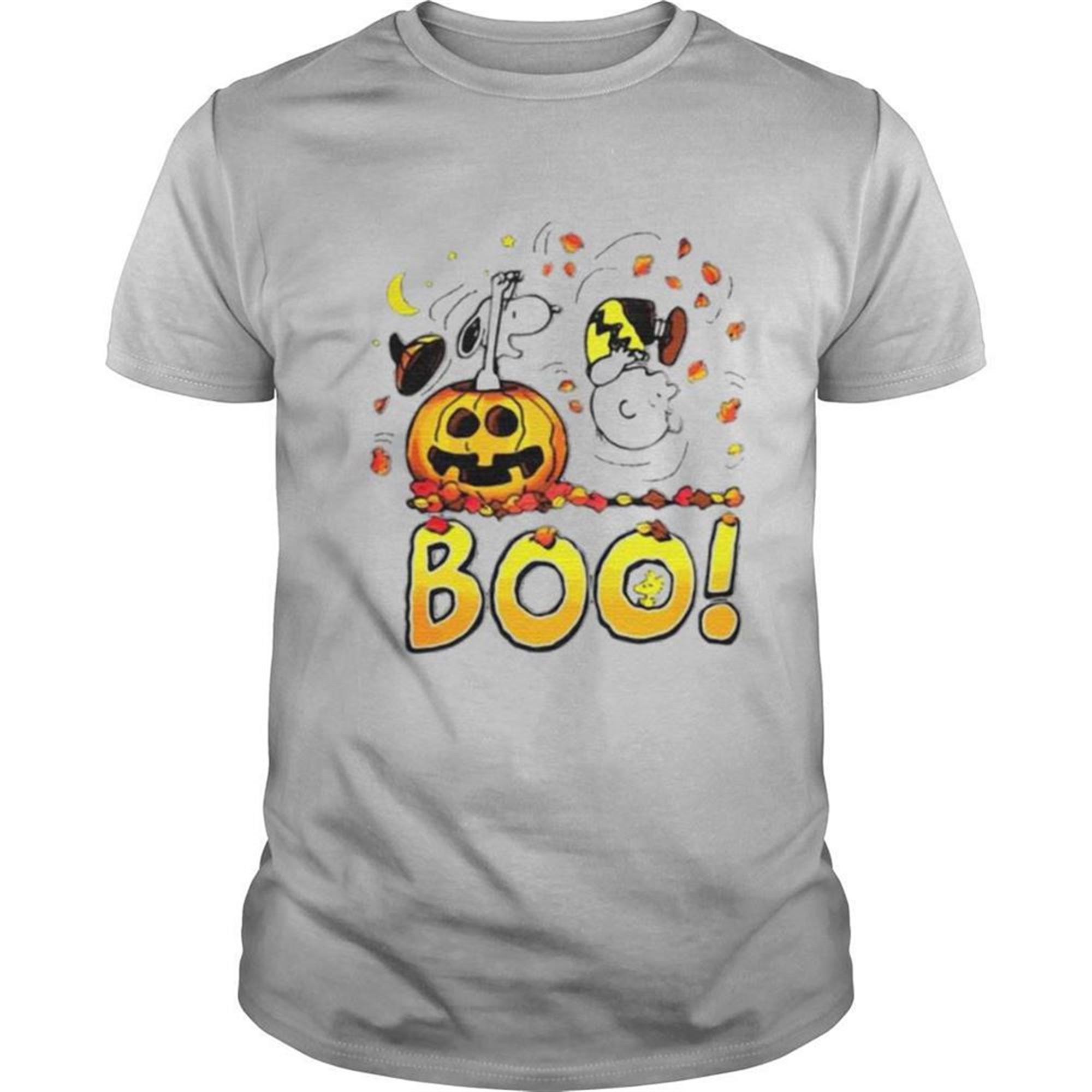 Charlie Brown Woodstock And Snoopy Boo Happy Halloween Shirt