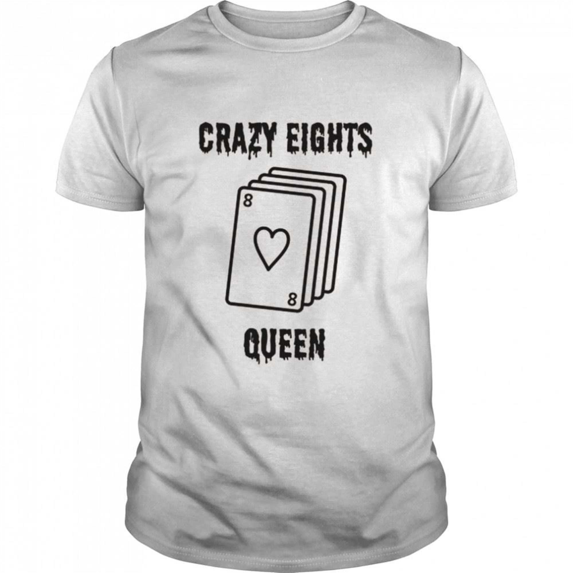 Crazy Eights Queen Card Game Playing Halloween Spooky Shirt
