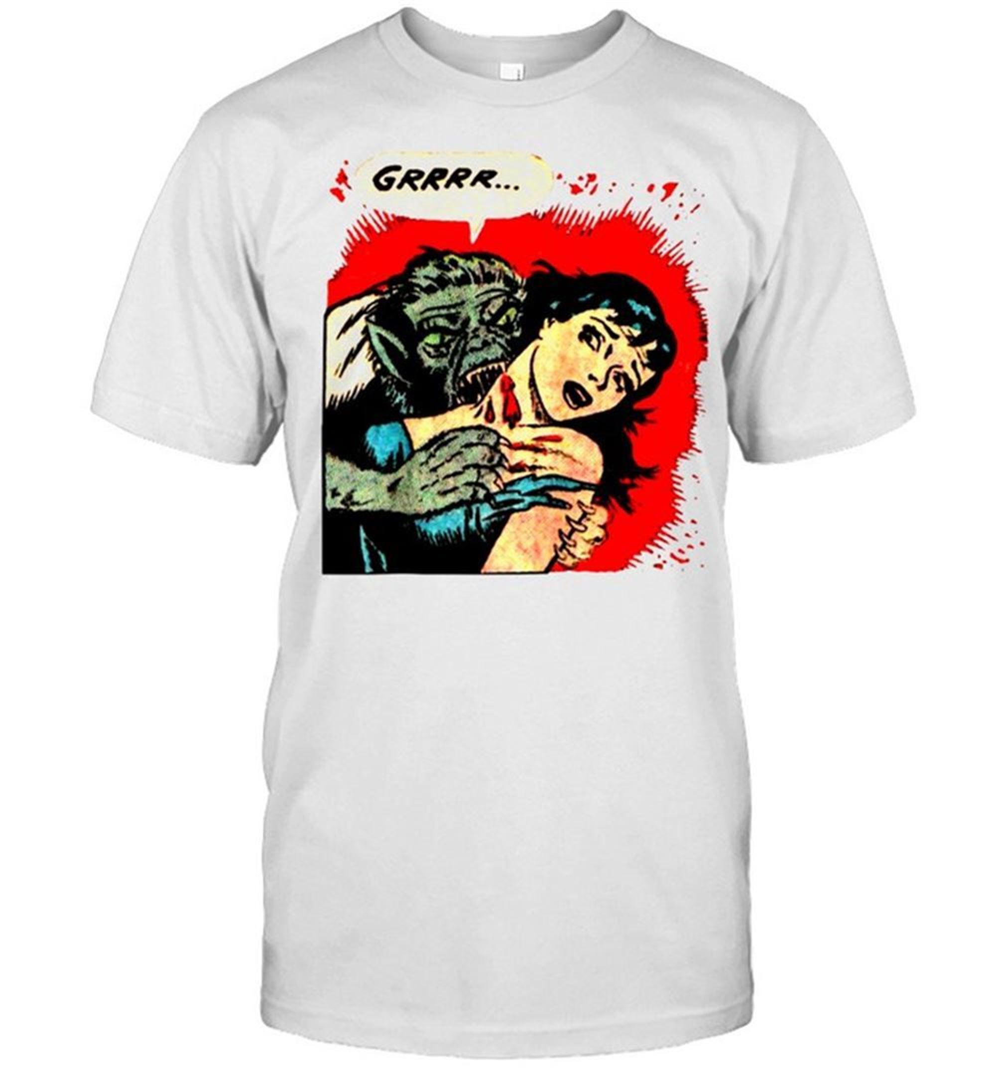 Creepy Horror Movie Monster Comic Vintage Halloween Werewolf Shirt