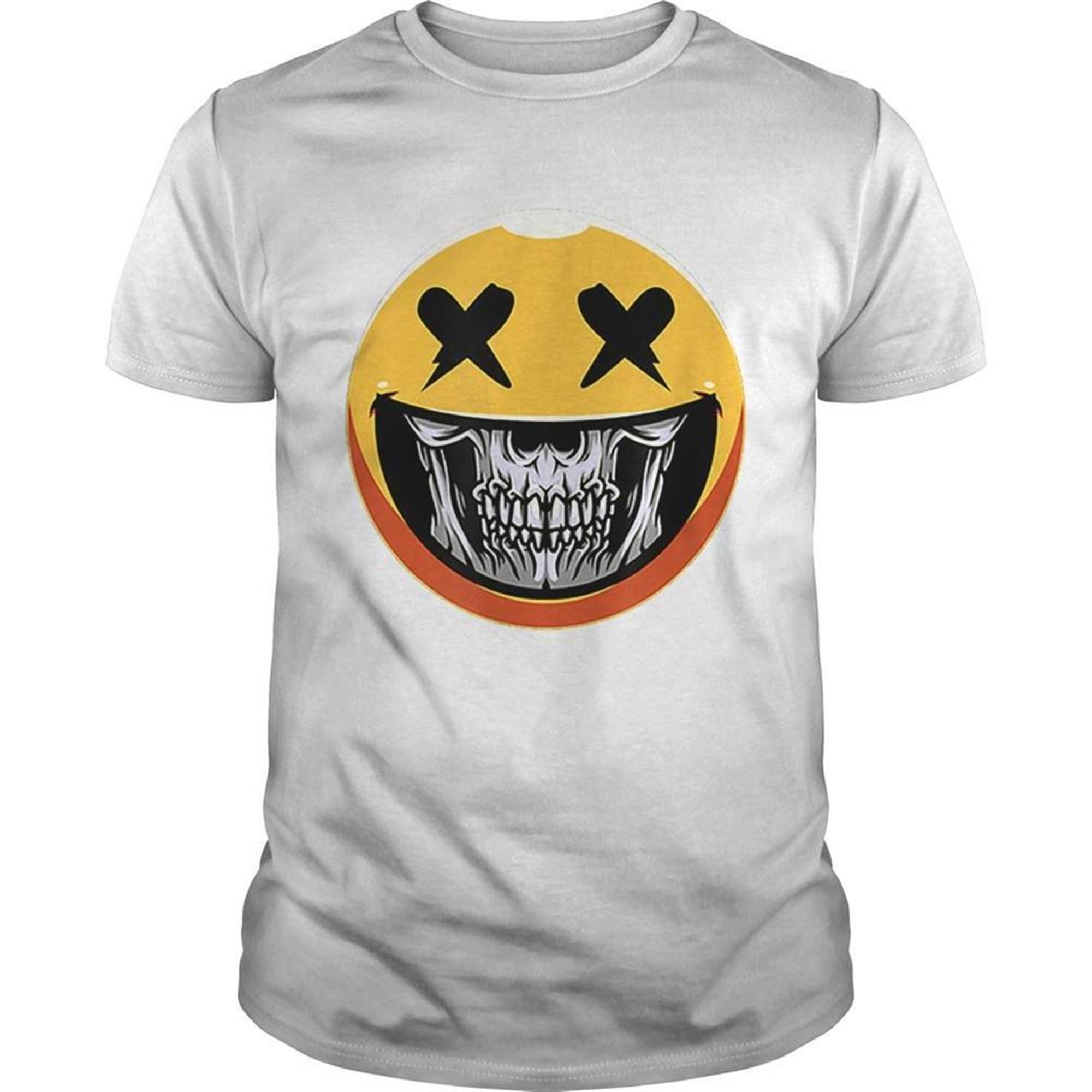 Cute Scary Halloween Smiley Skull Costume Emojis Gift Shirt
