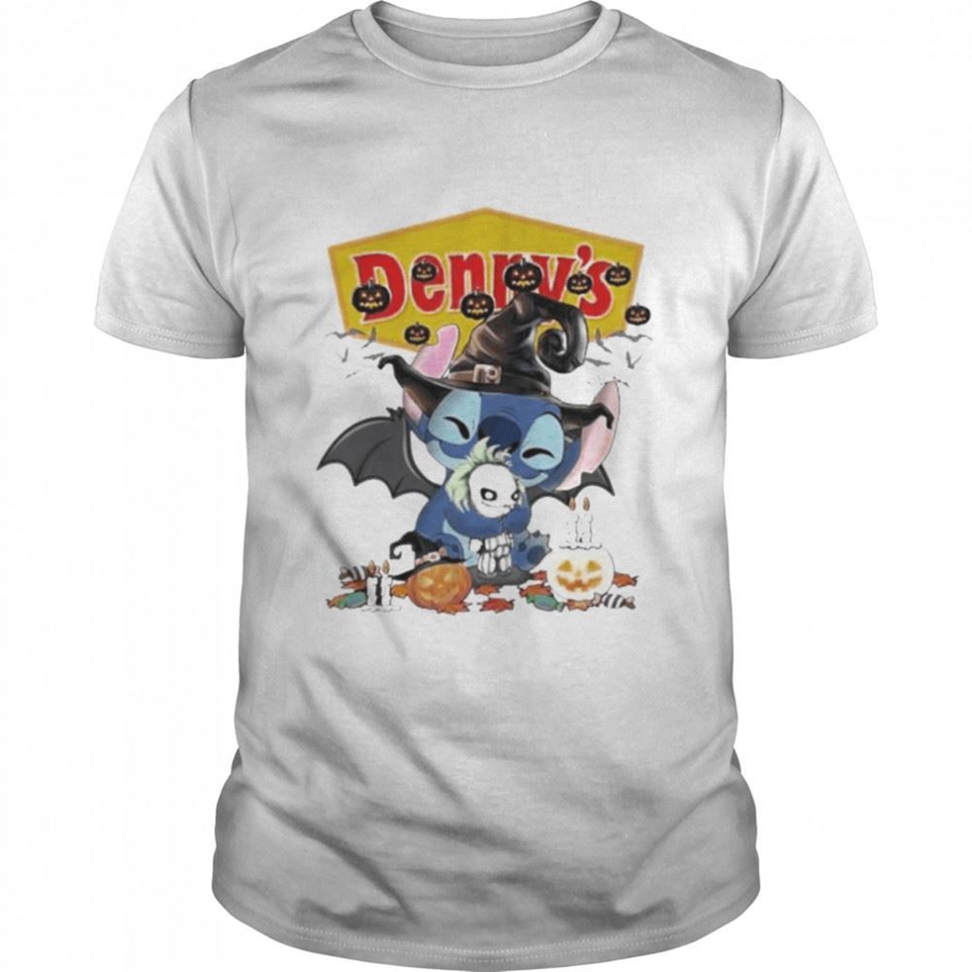 Dennys Stitch Hug Joker Happy Halloween Shirt