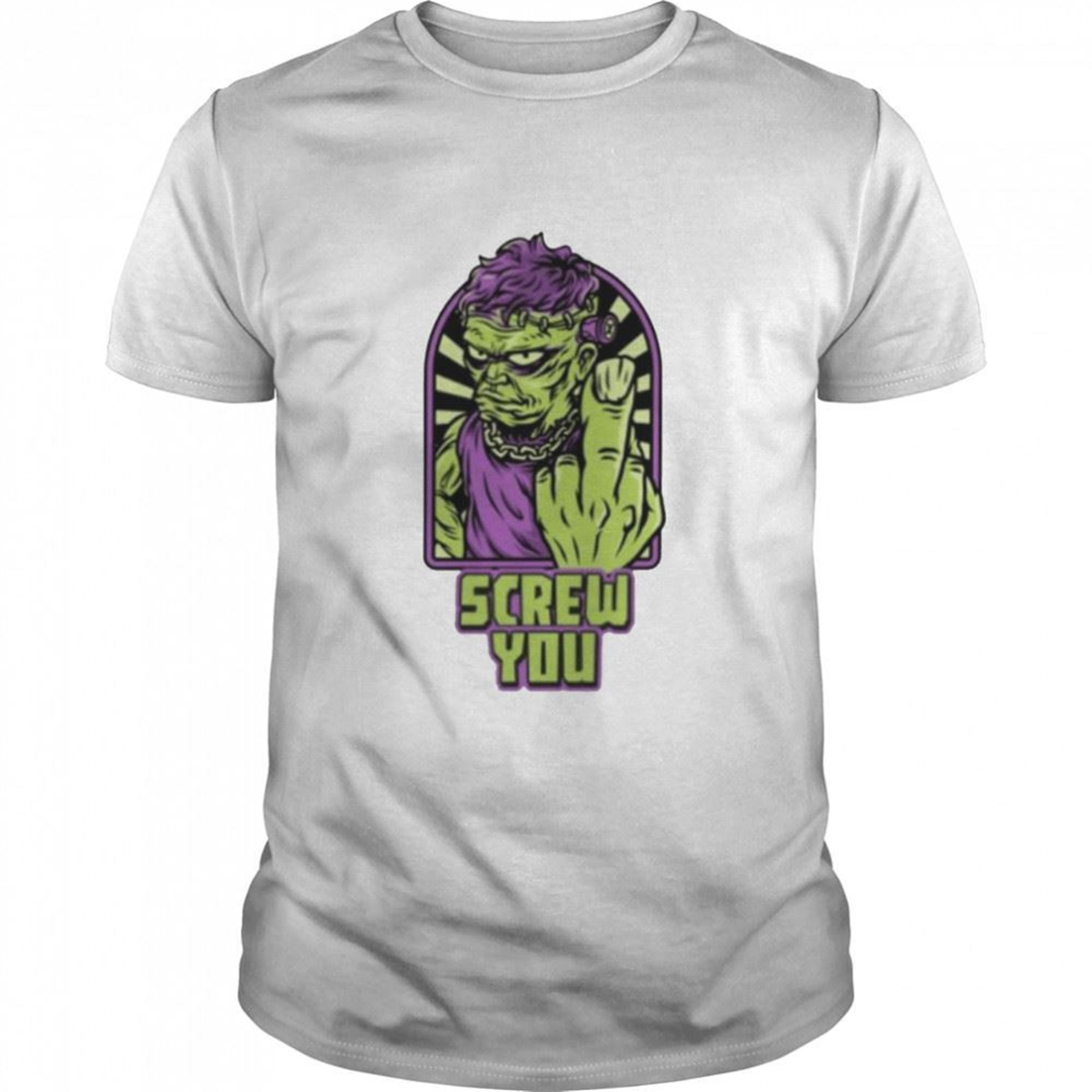Frankenstein Halloween Screw You Shirt