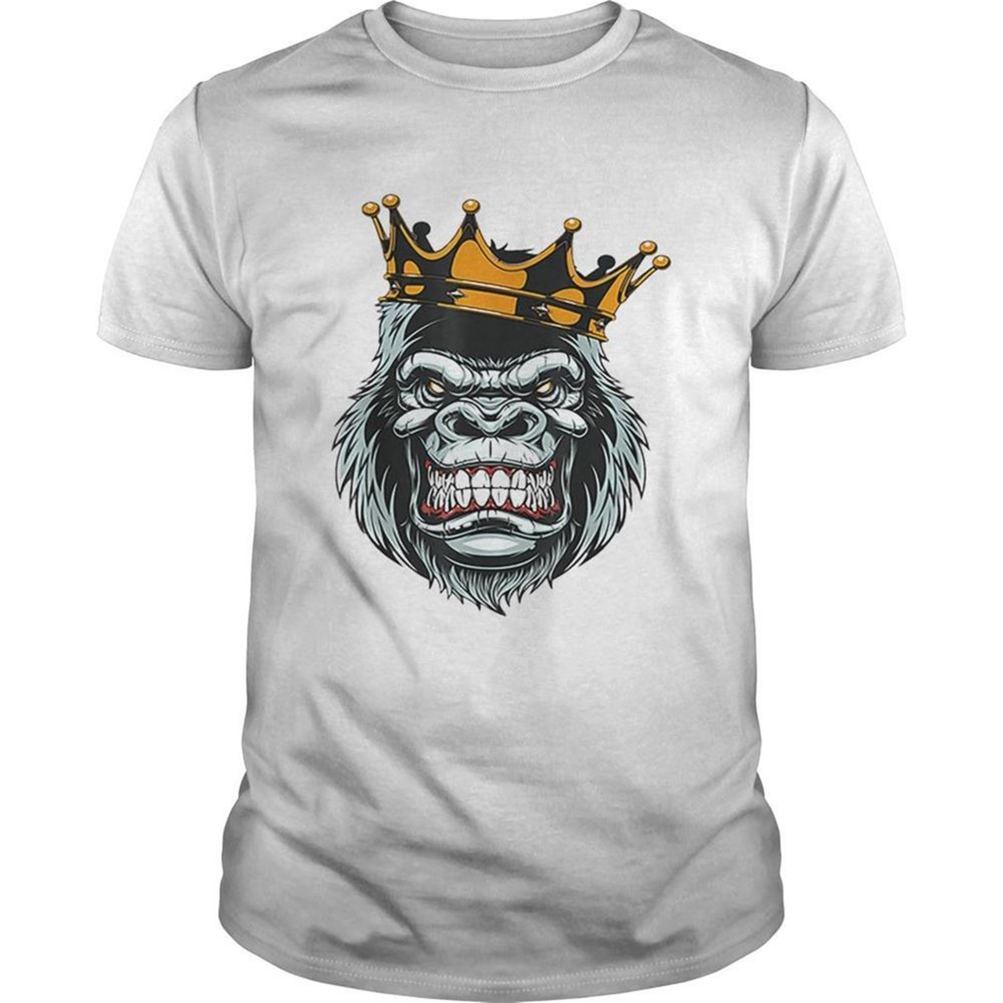 Funny Gorilla King Ferocious Gorilla On With Crown Halloween Shirt