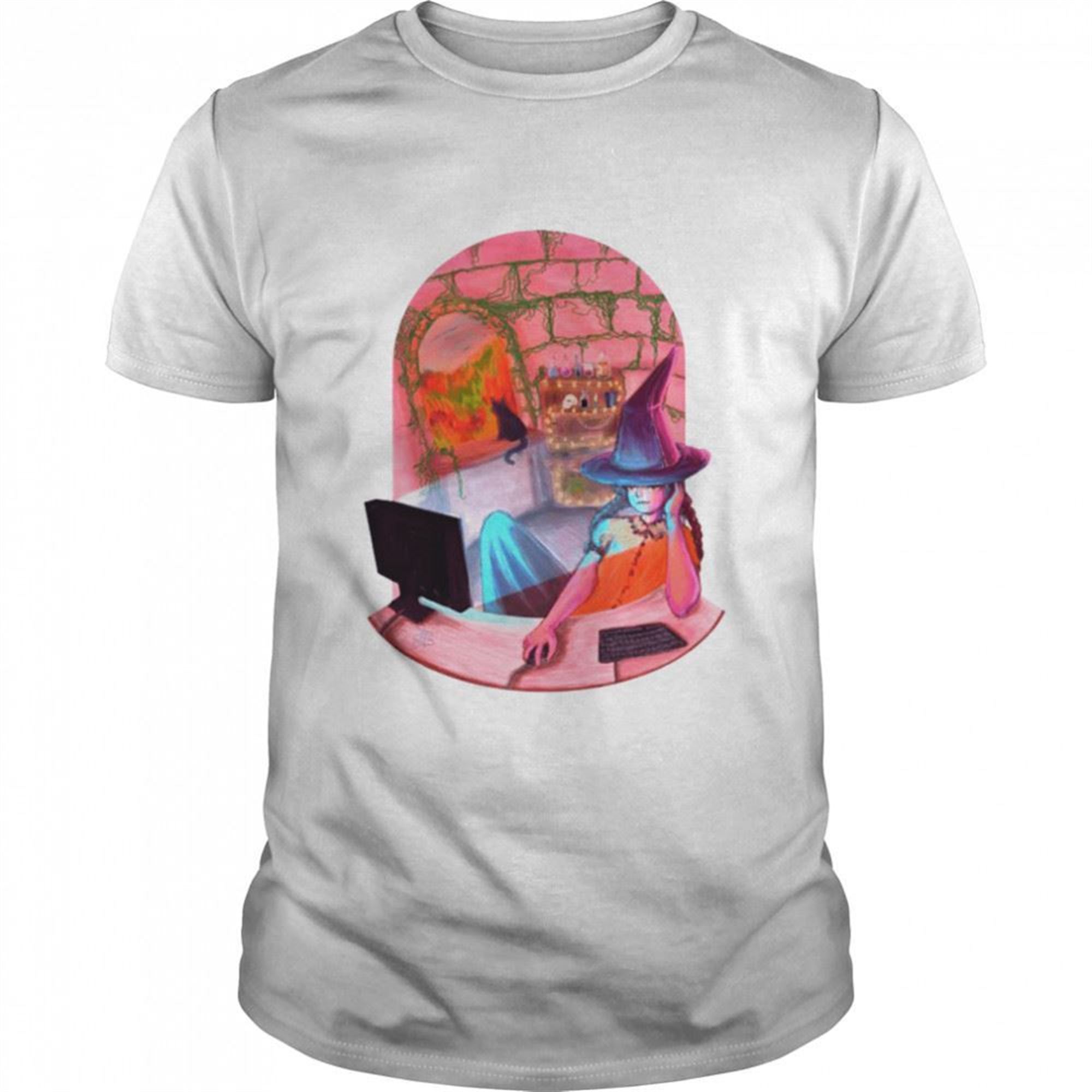 Gamer Witch Halloween Art Shirt