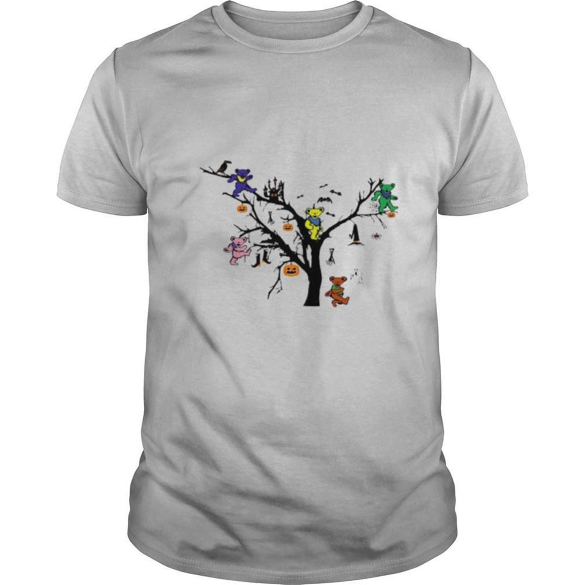 Grateful Dead Bears Pumpkins Halloween Tree Shirt