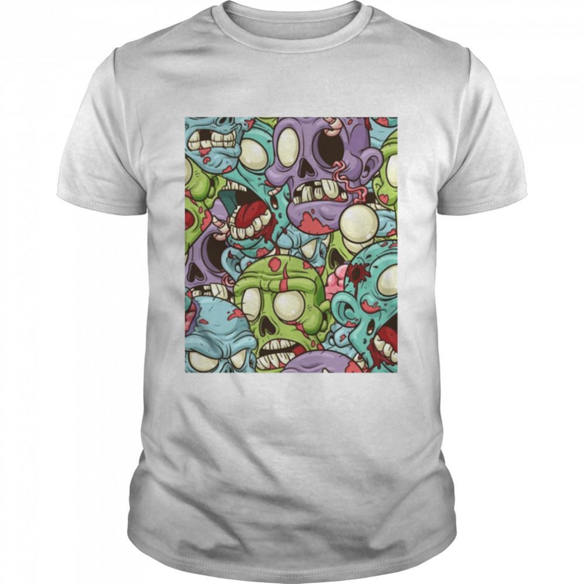 Halloween Art Zombies Love Brains Graphic Shirt