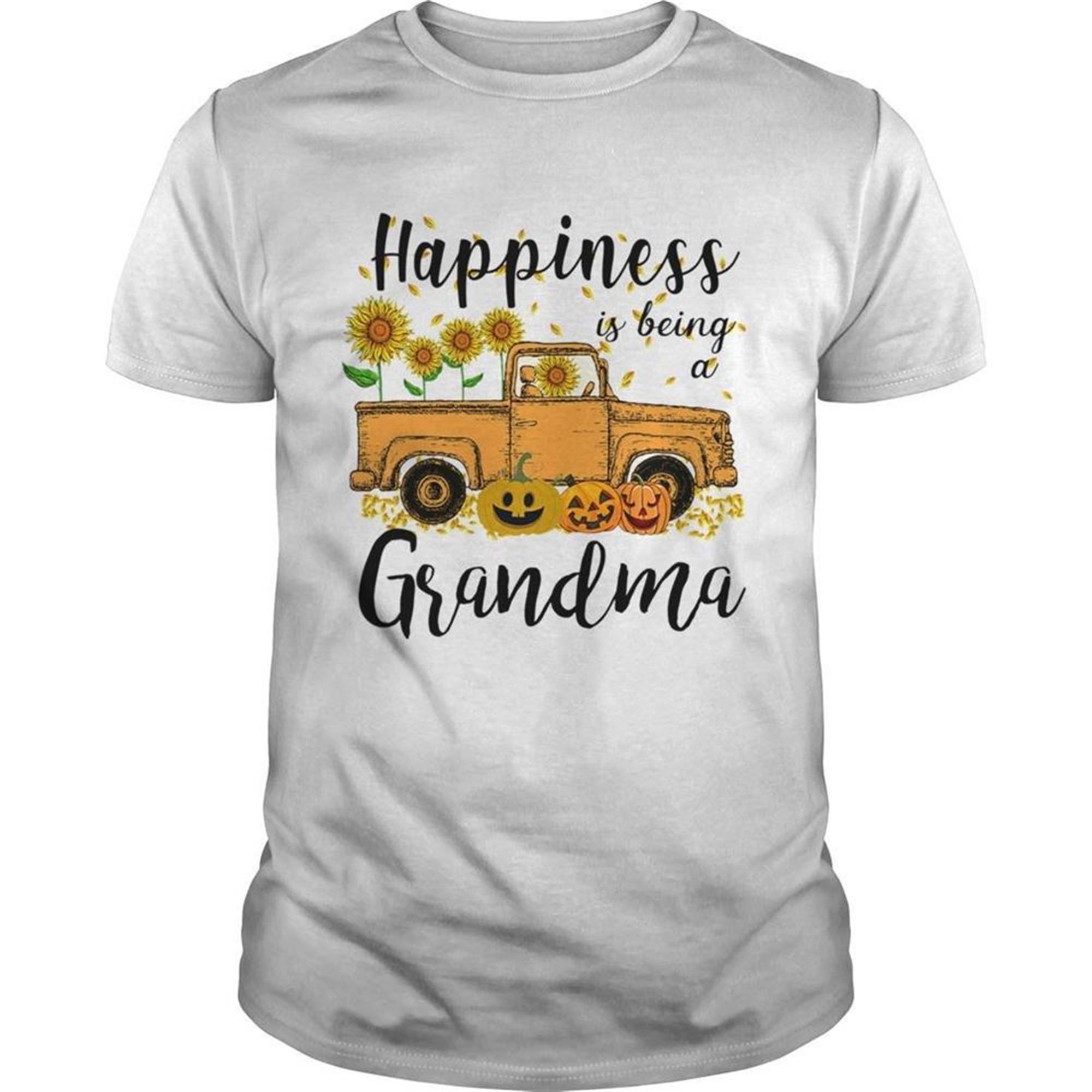 Halloween Car Pumpkin Happiness Is Being A Grandma Tshirt
