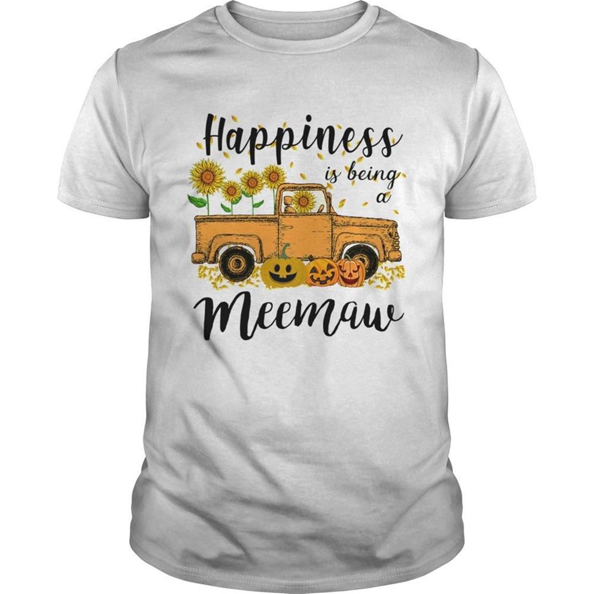 Halloween Car Pumpkin Happiness Is Being A Meemaw Tshirt