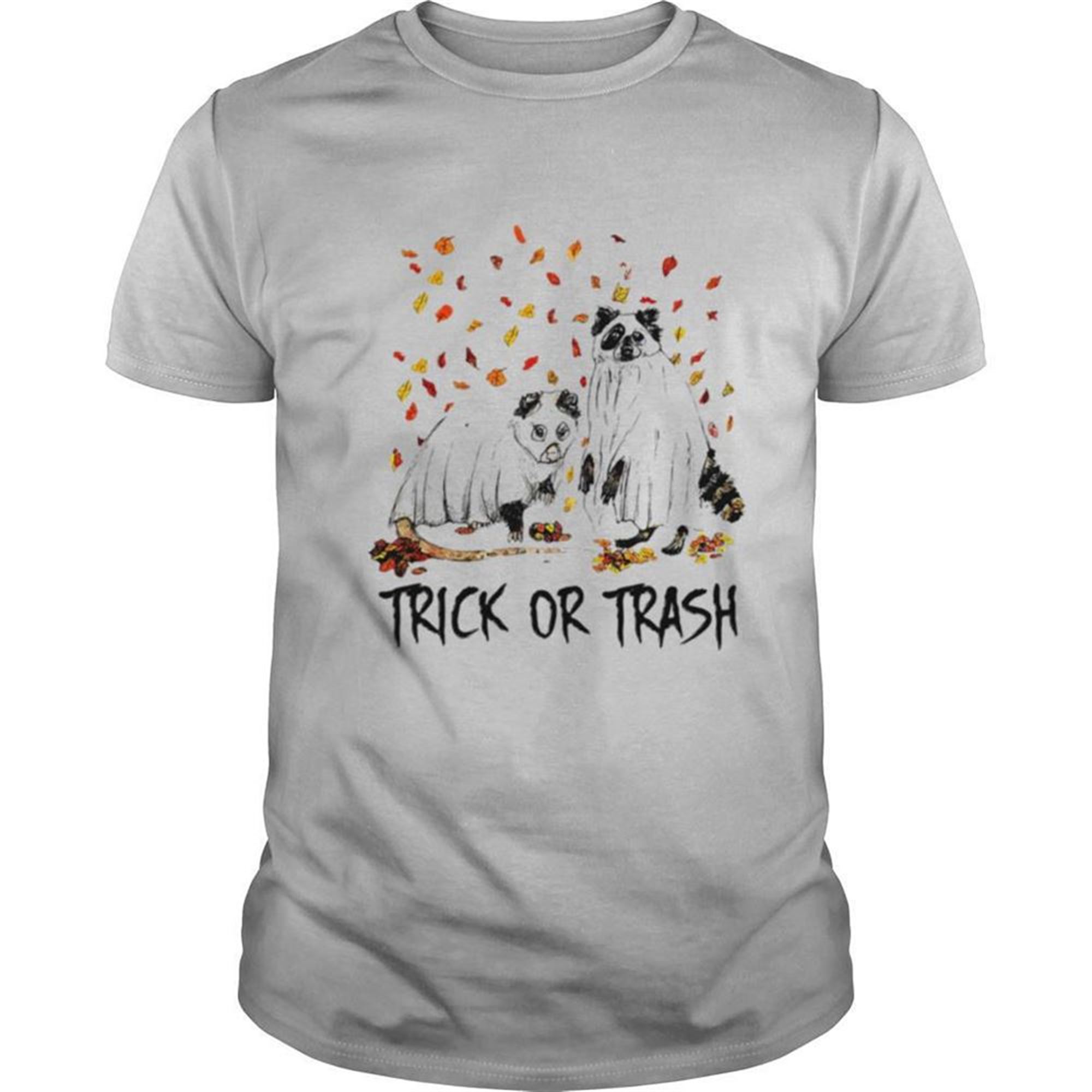 Halloween Cat Ghost Trick Or Trash Shirt