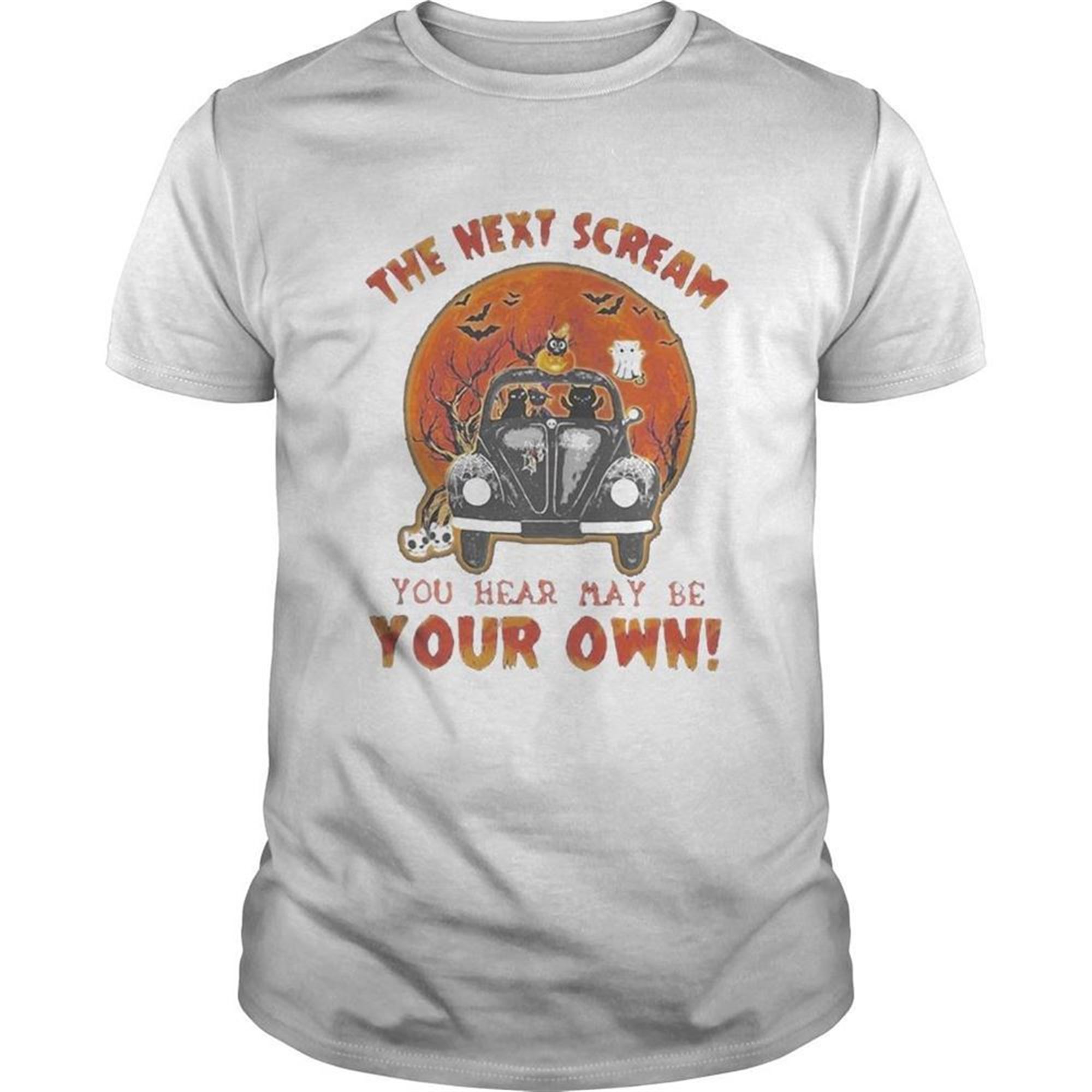 Halloween Cat Riding Car The Next Scream You Hear May Be Your Own Sunset Shirt