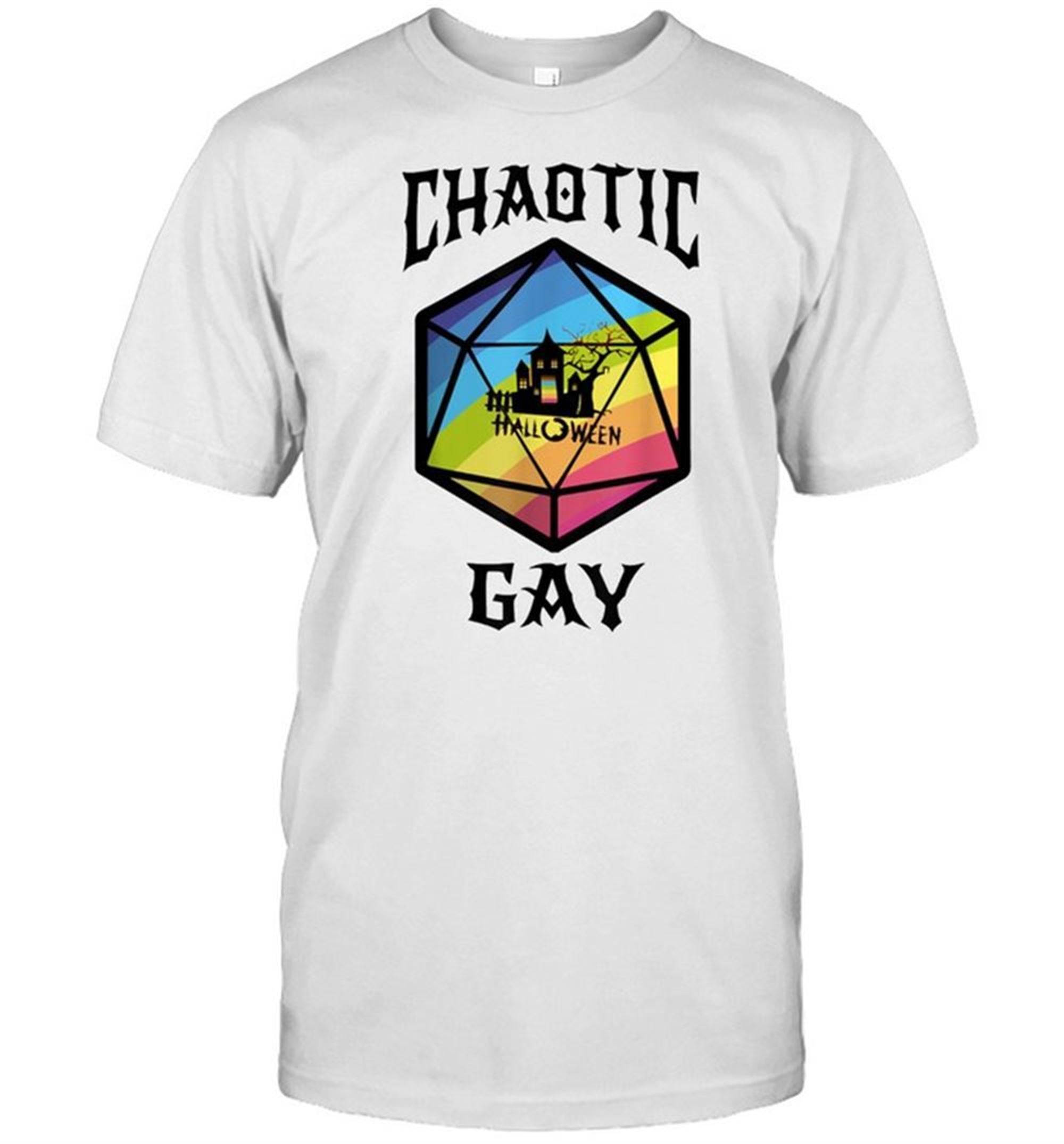 Halloween Chaotic Gay Rainbow Dice Shirt